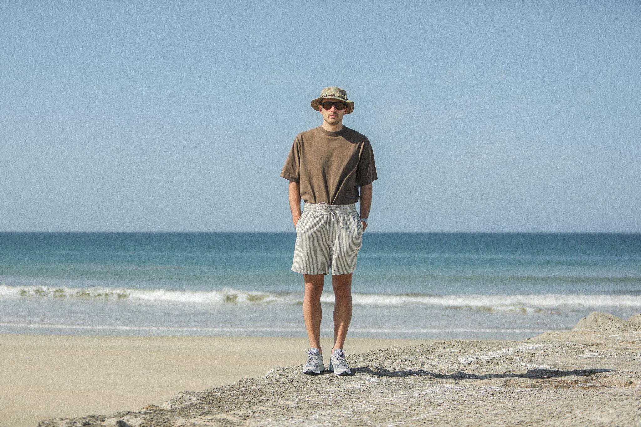 Beach Short - Rayures Beige - Image 11