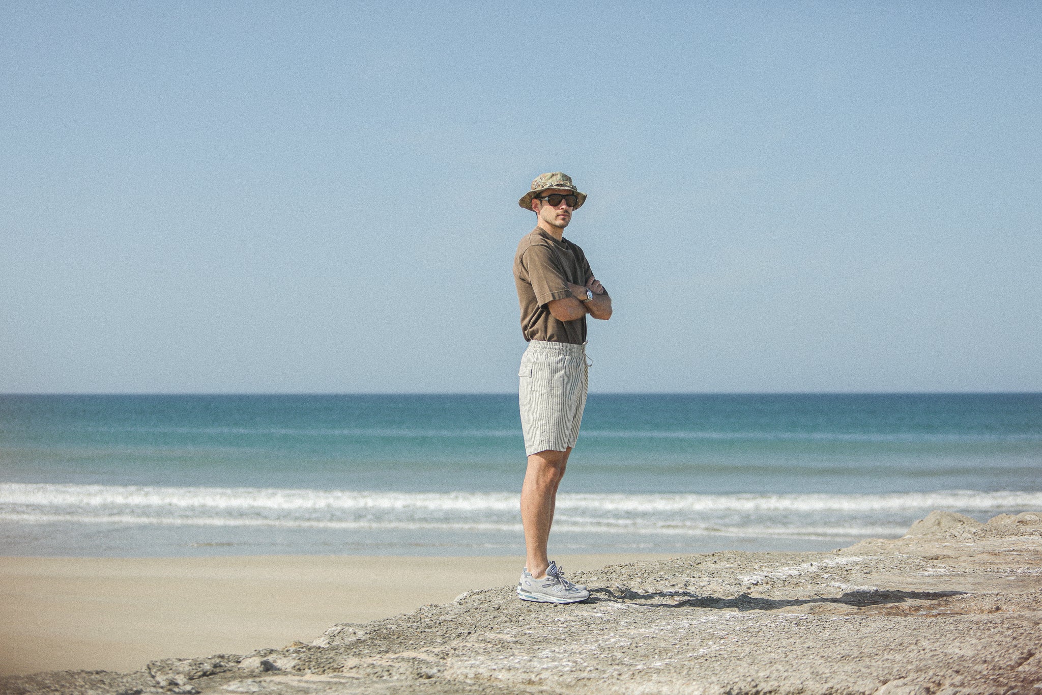 Beach Short - Rayures Beige - Image 3