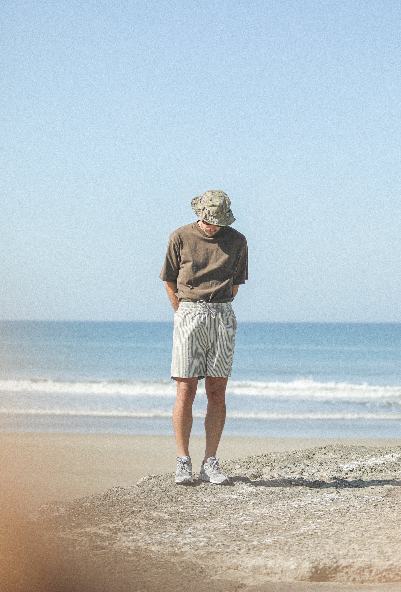 Beach Short - Rayures Beige - Image 4