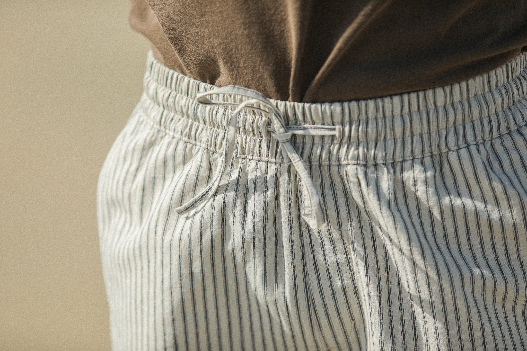 Beach Short - Rayures Beige - Image 5