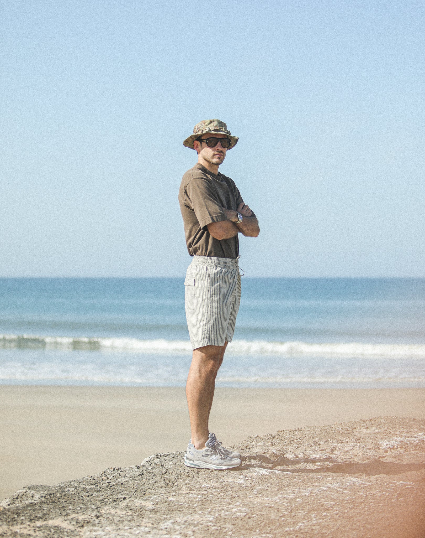 Beach Short - Rayures Beige - Image 9