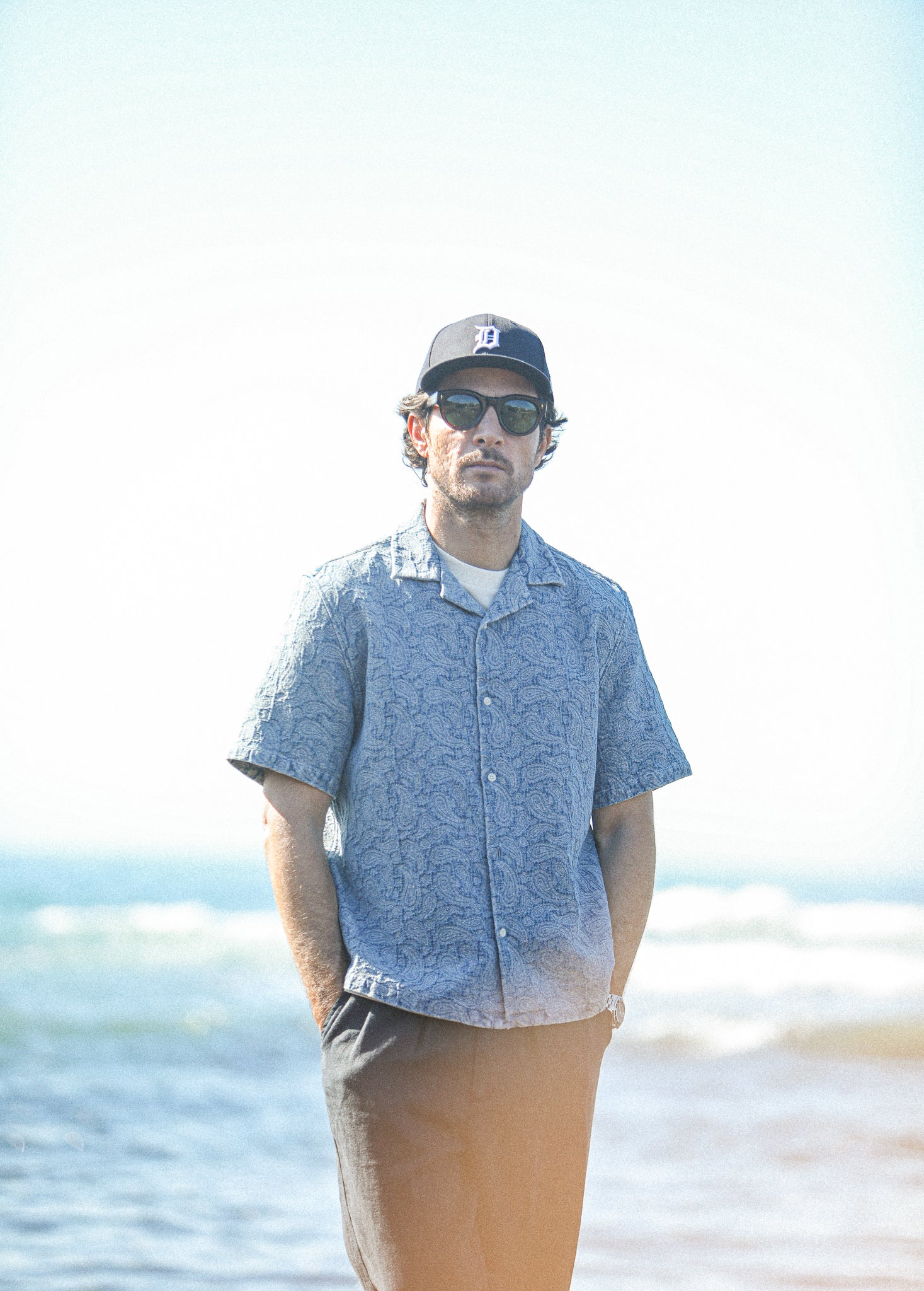 Camp Collar Denim Paisley Bleach - Modern Fit - Image 4