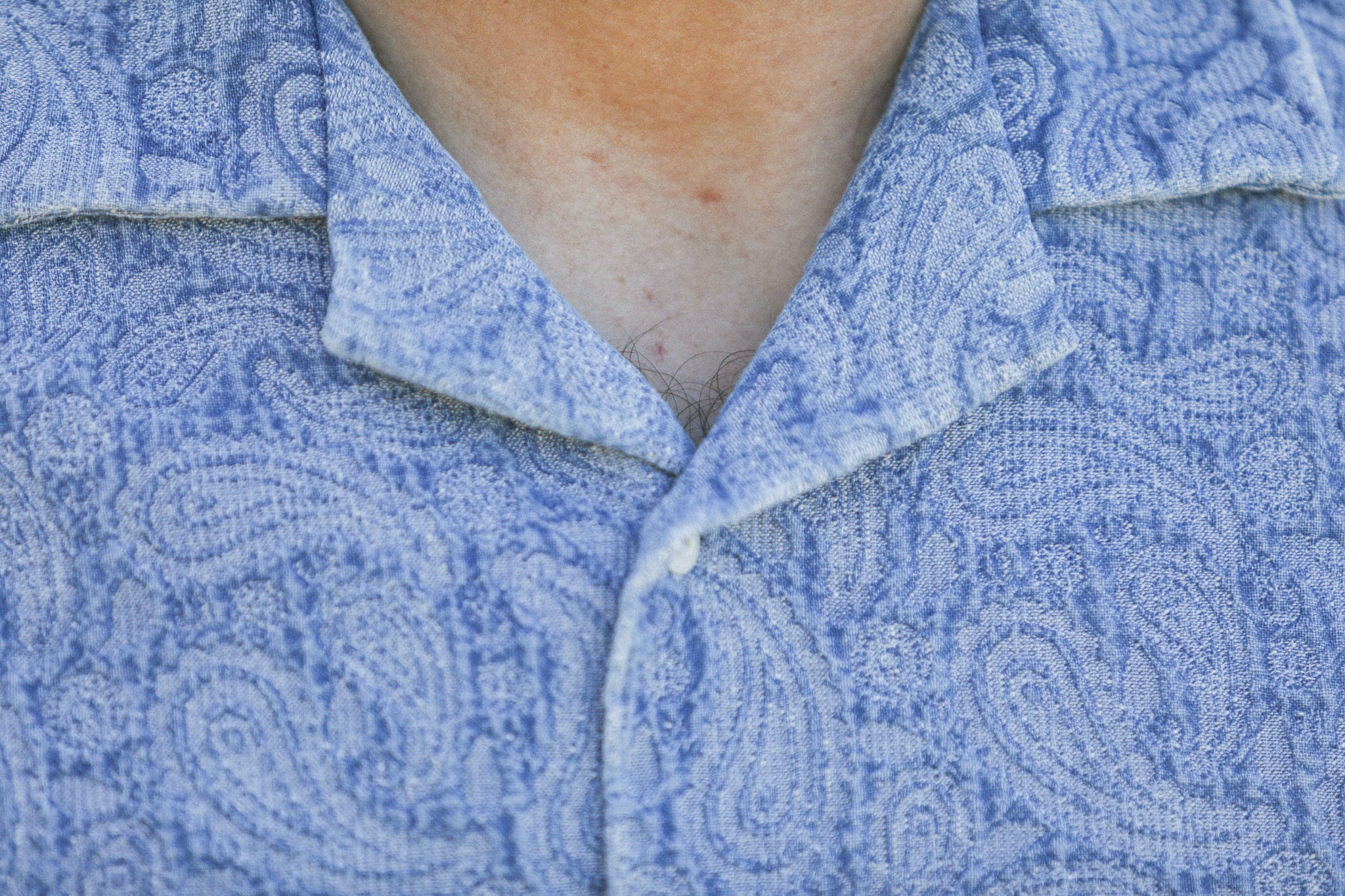 Camp Collar Denim Paisley Bleach - Modern Fit - Image 5