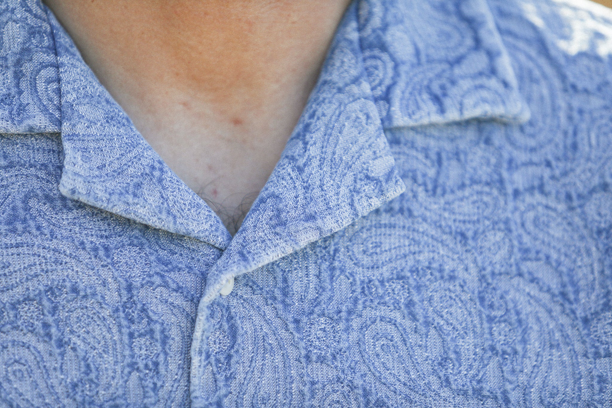 Camp Collar Denim Paisley Bleach - Modern Fit - Image 8