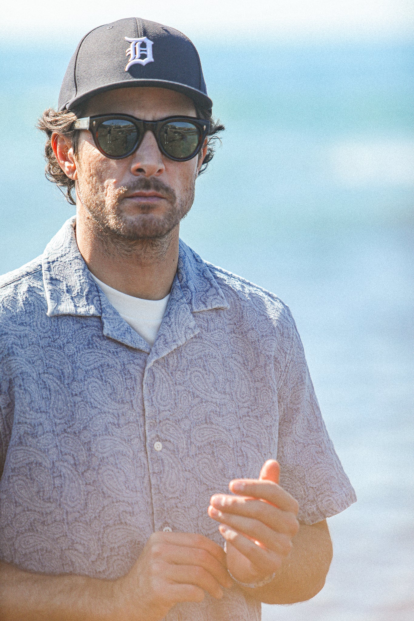 Camp Collar Denim Paisley Bleach - Modern Fit - Image 9