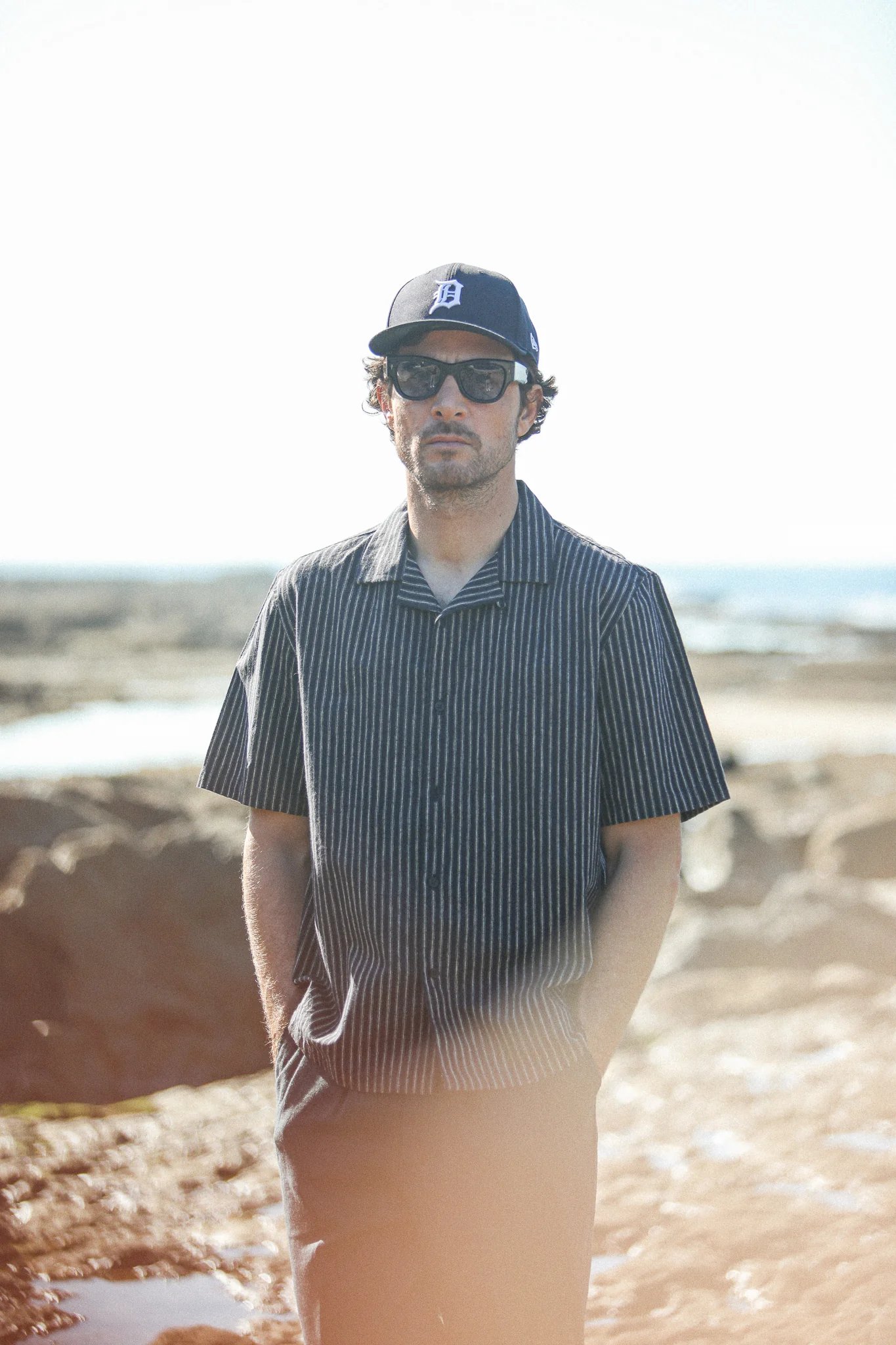 Camp Collar Stripes Navy - Modern Fit