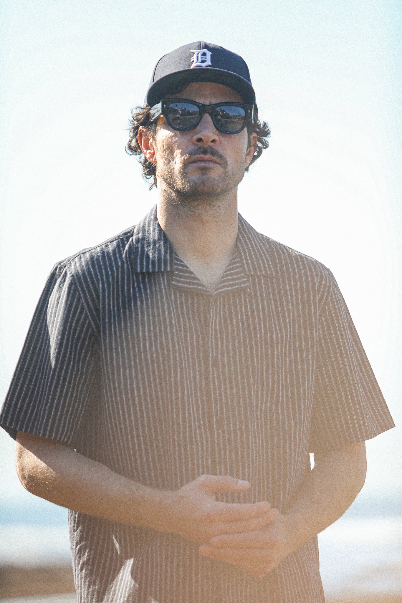 Camp Collar Stripes Navy - Modern Fit - Image 2
