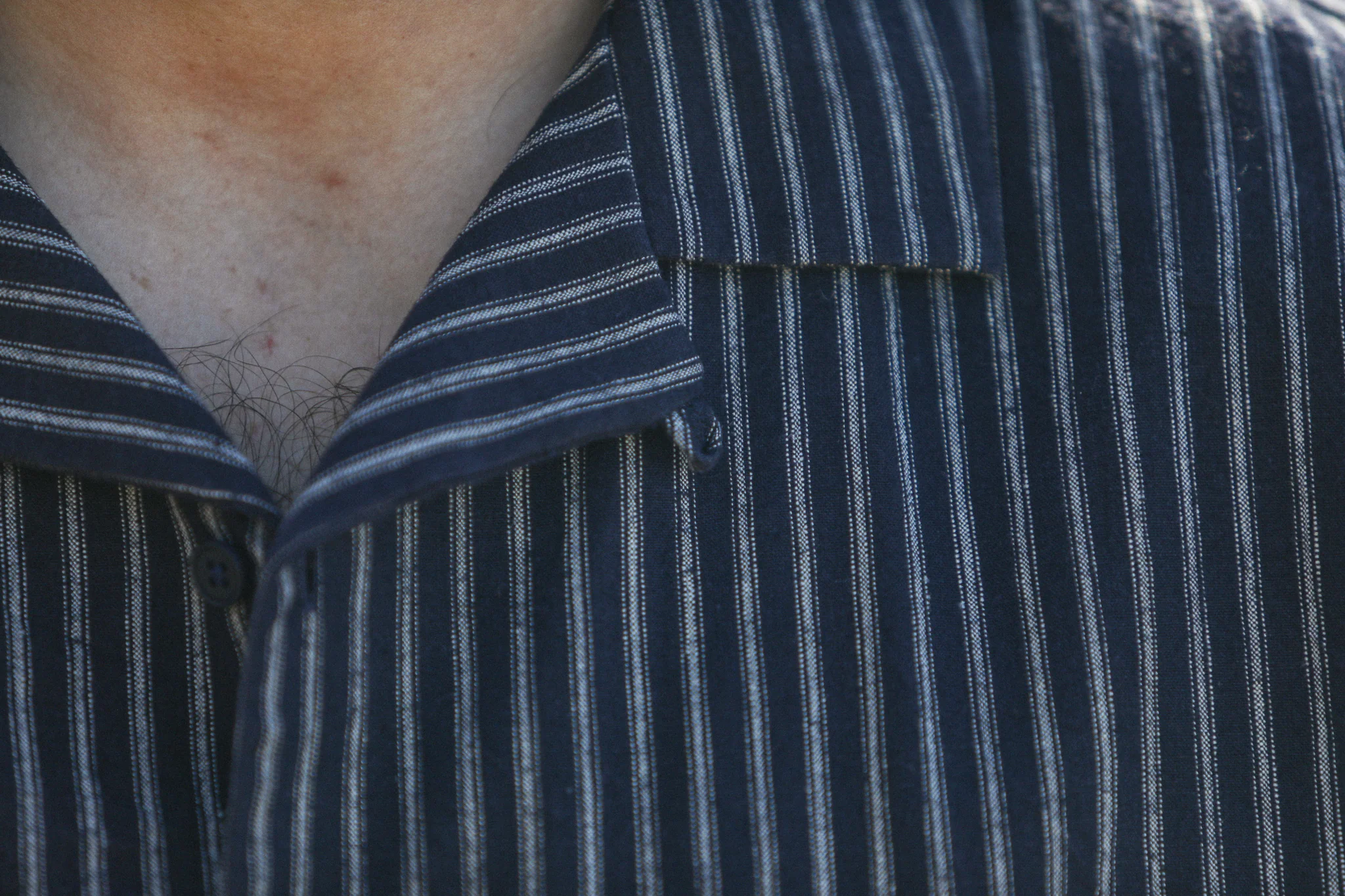 Camp Collar Stripes Navy - Modern Fit - Image 5