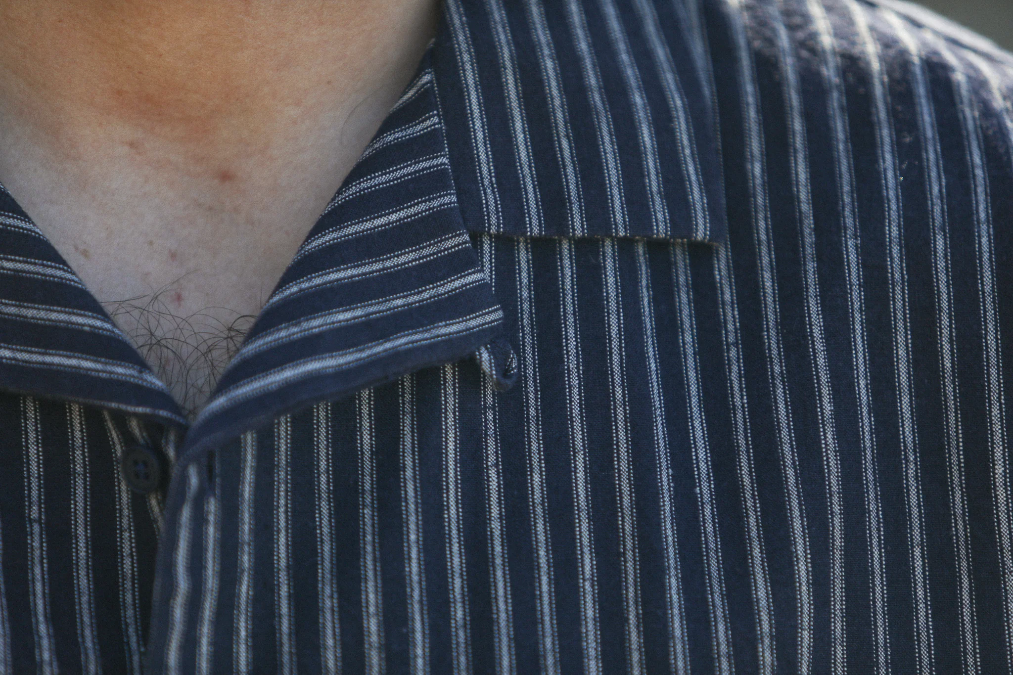 Camp Collar Stripes Navy - Modern Fit - Image 8