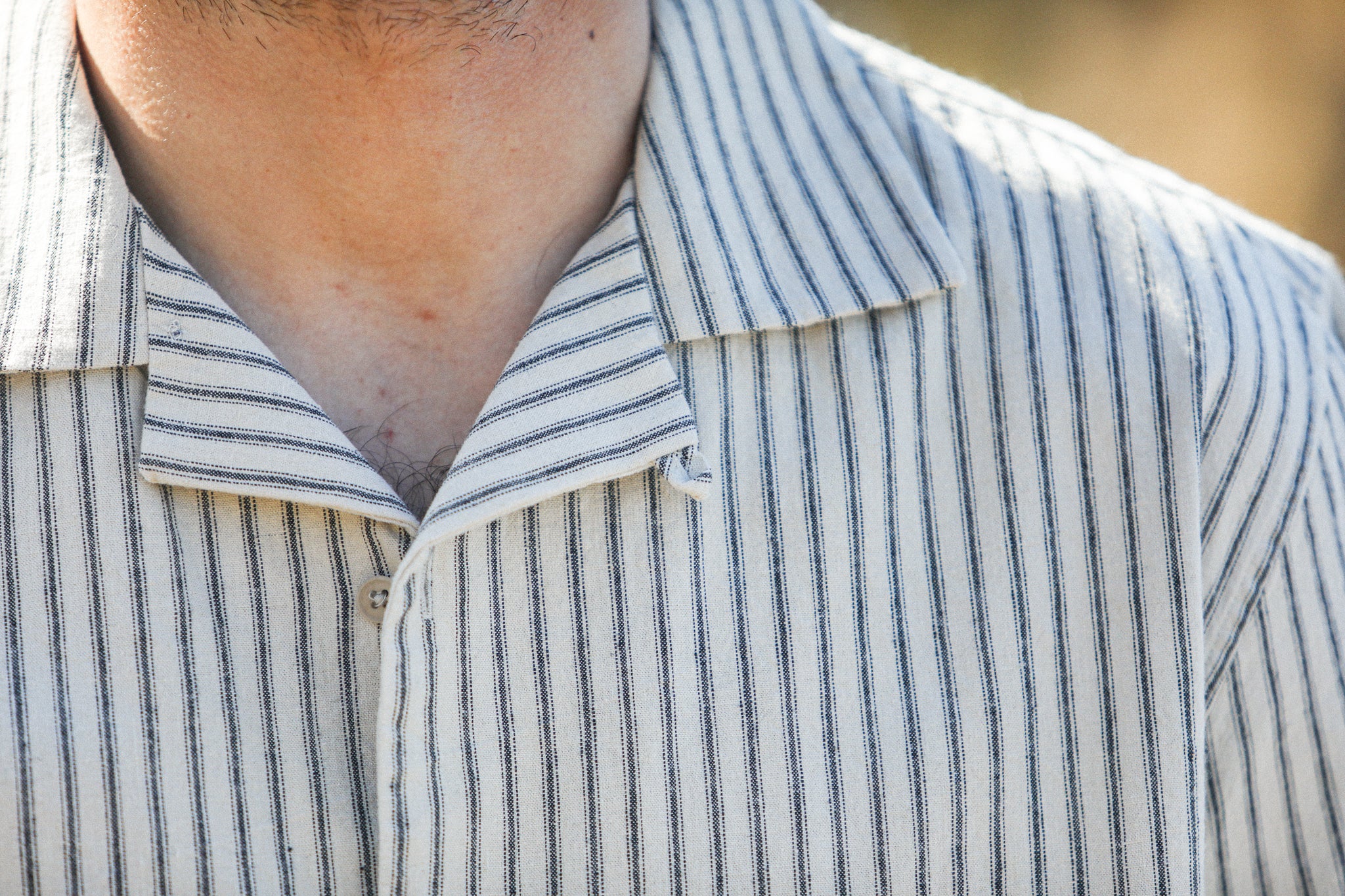 Camp Collar Stripes Beige - Modern Fit - Image 5
