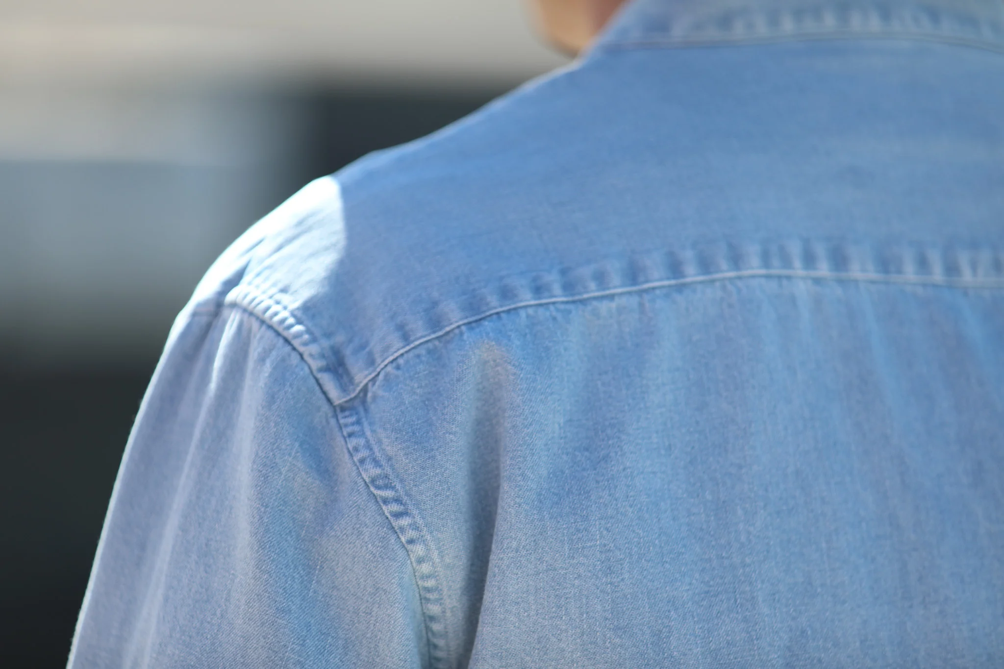 Cardigan Shirt Japanese Denim Bleach - Image 7