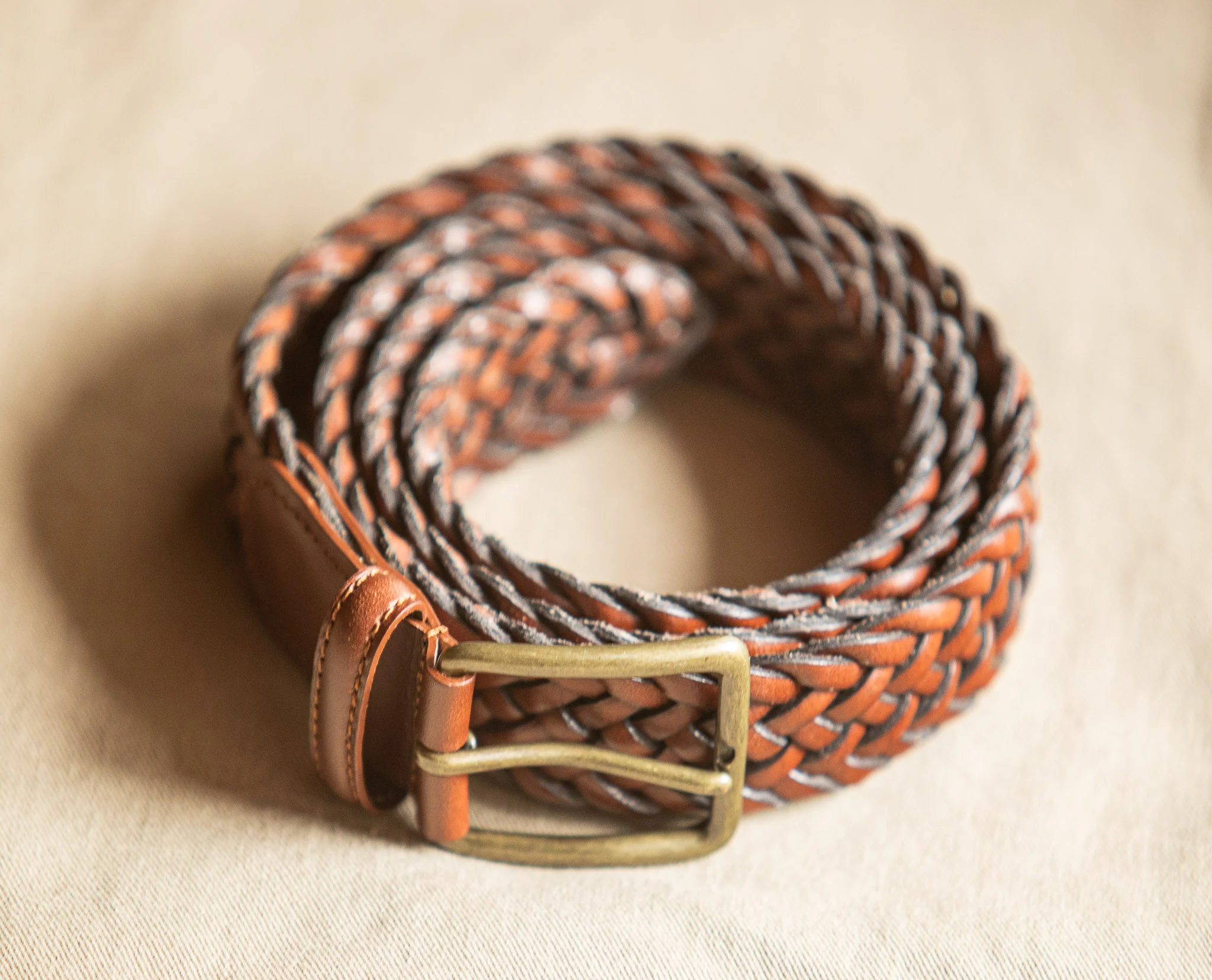 Ceinture Cuir Tressée Cognac - Image 10