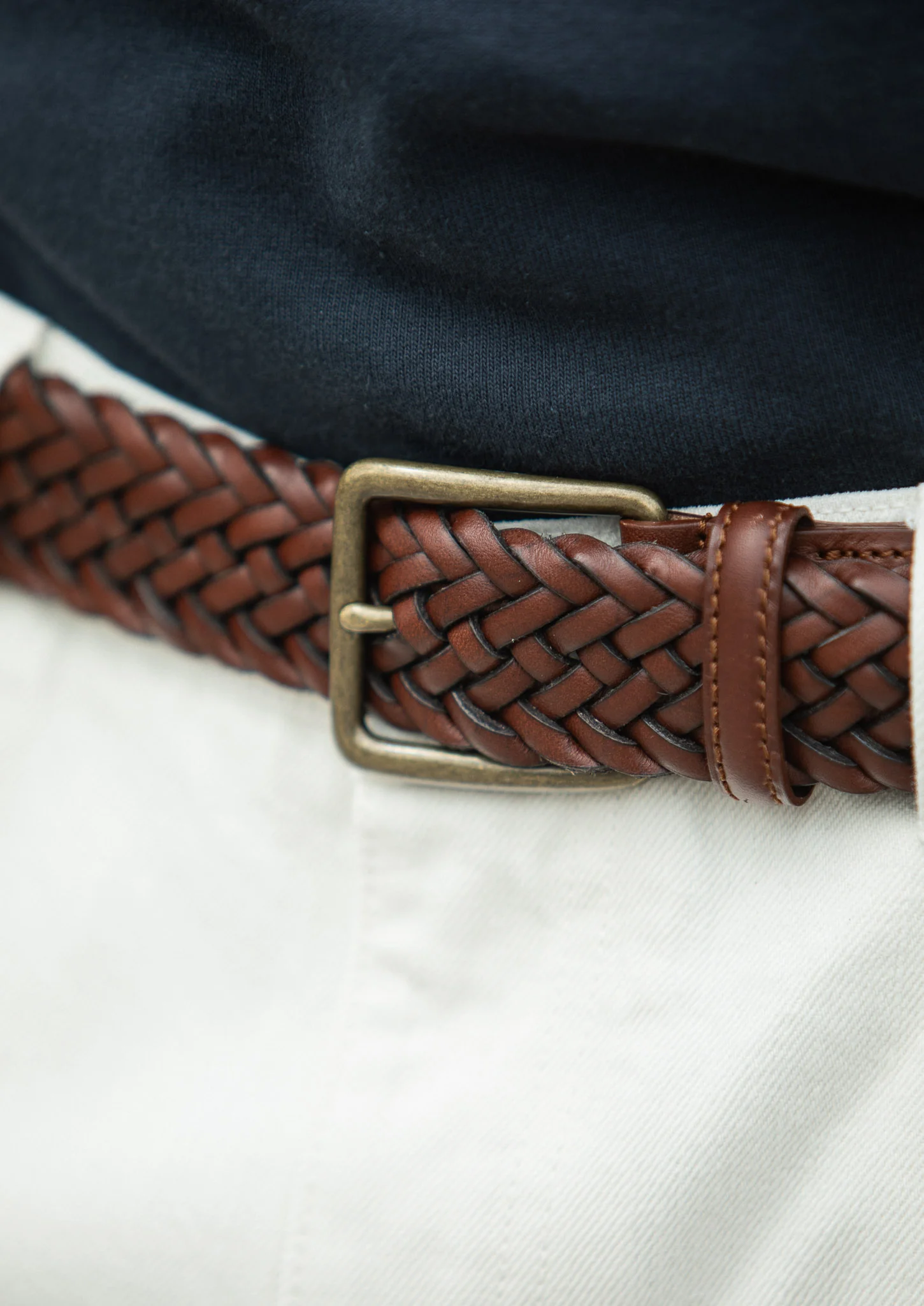 Ceinture Cuir Tressée Cognac - Image 11