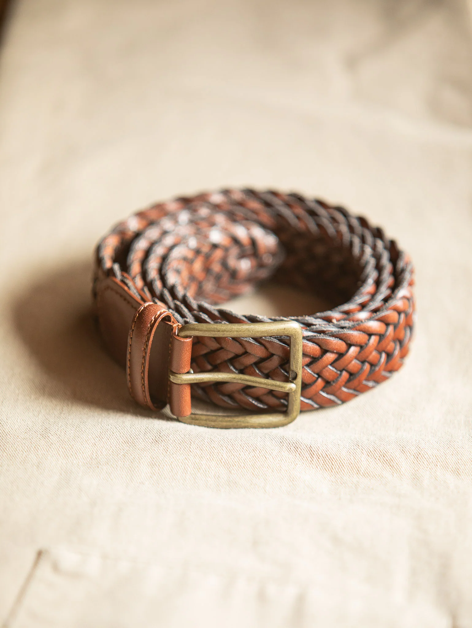 Ceinture Cuir Tressée Cognac - Image 3
