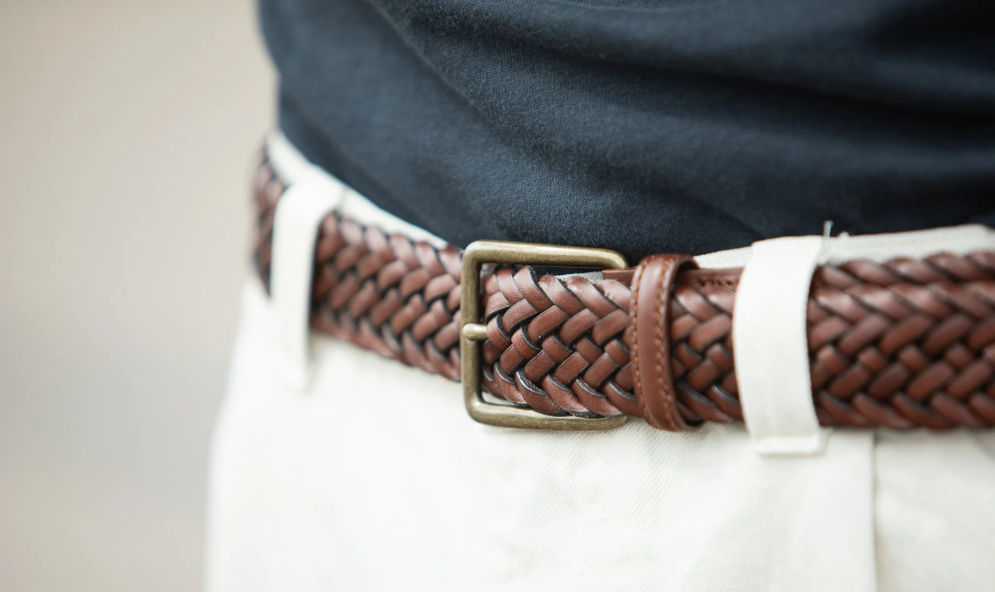 Ceinture Cuir Tressée Cognac - Image 5