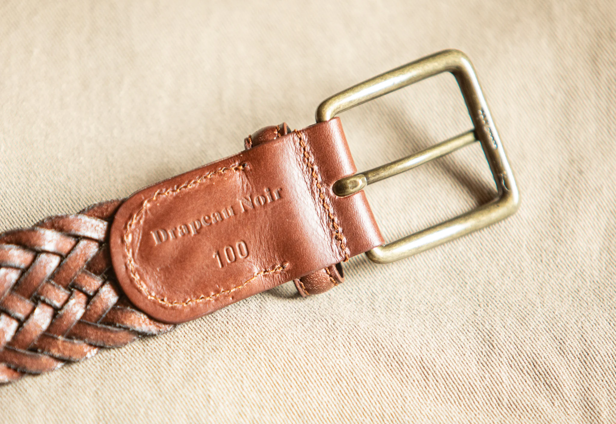 Ceinture Cuir Tressée Cognac - Image 6