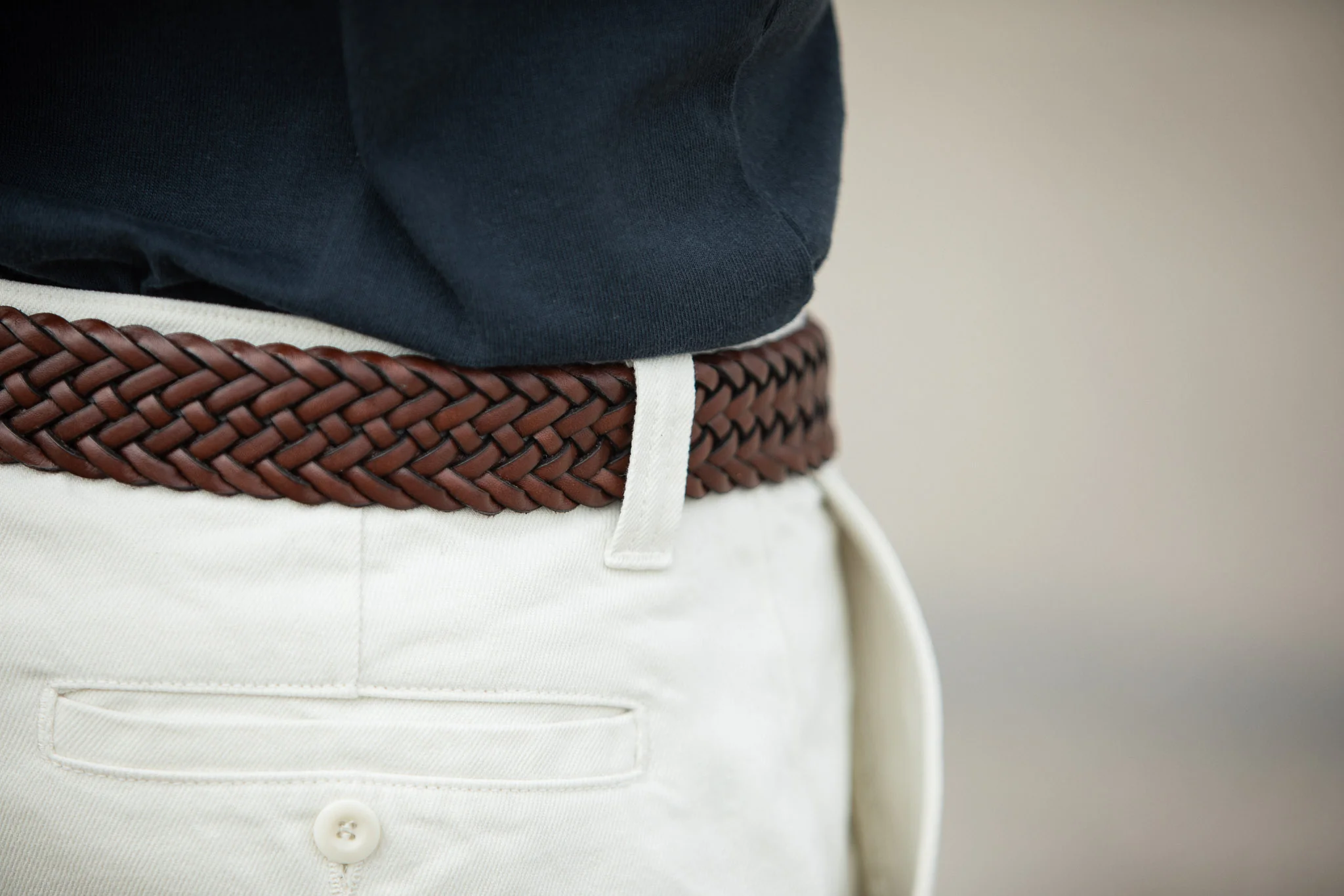 Ceinture Cuir Tressée Cognac - Image 7