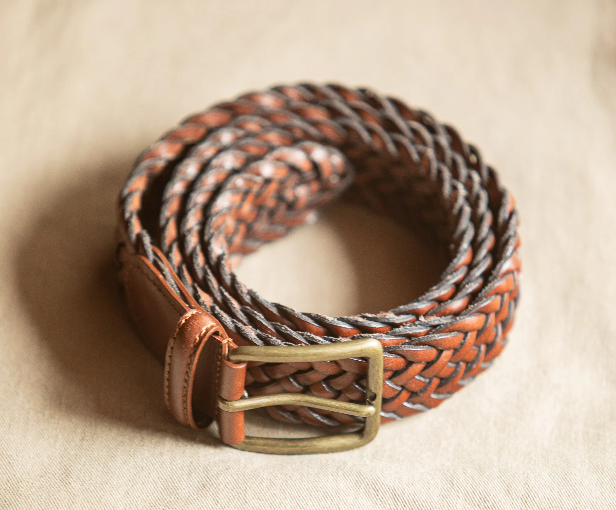 Ceinture Cuir Tressée Cognac - Image 8
