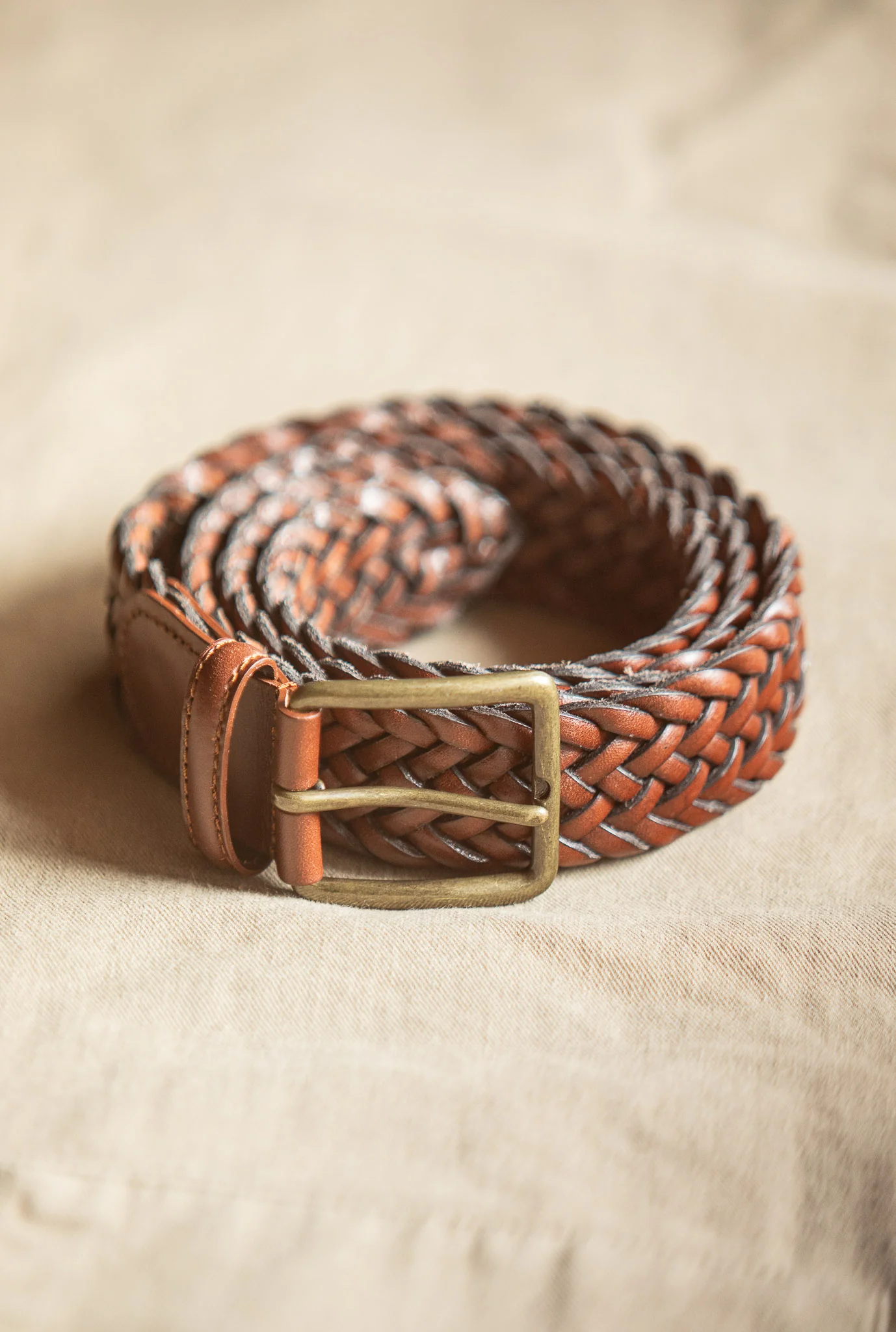 Ceinture Cuir Tressée Cognac - Image 9