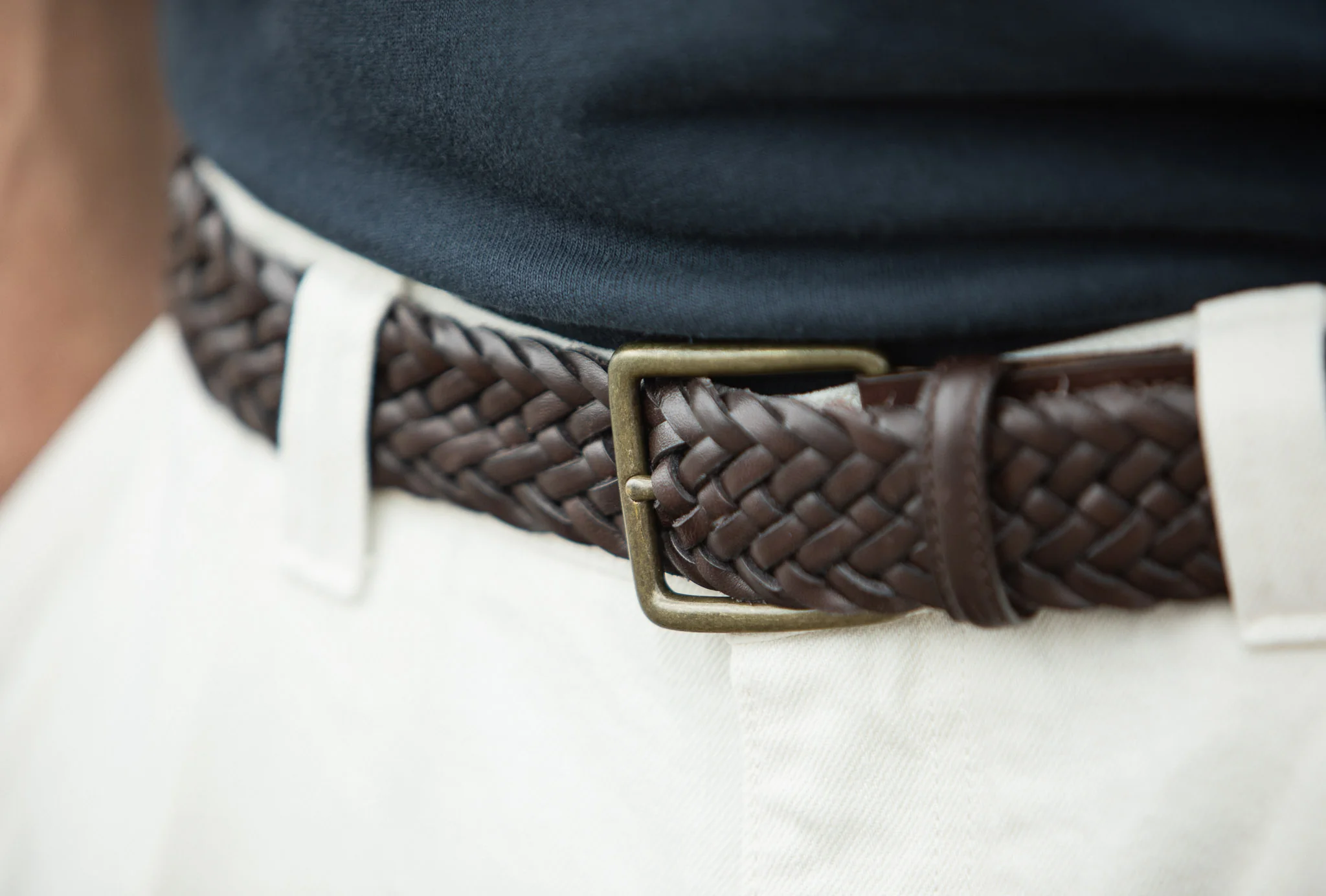 Ceinture Cuir Tressée Tabac - Image 11