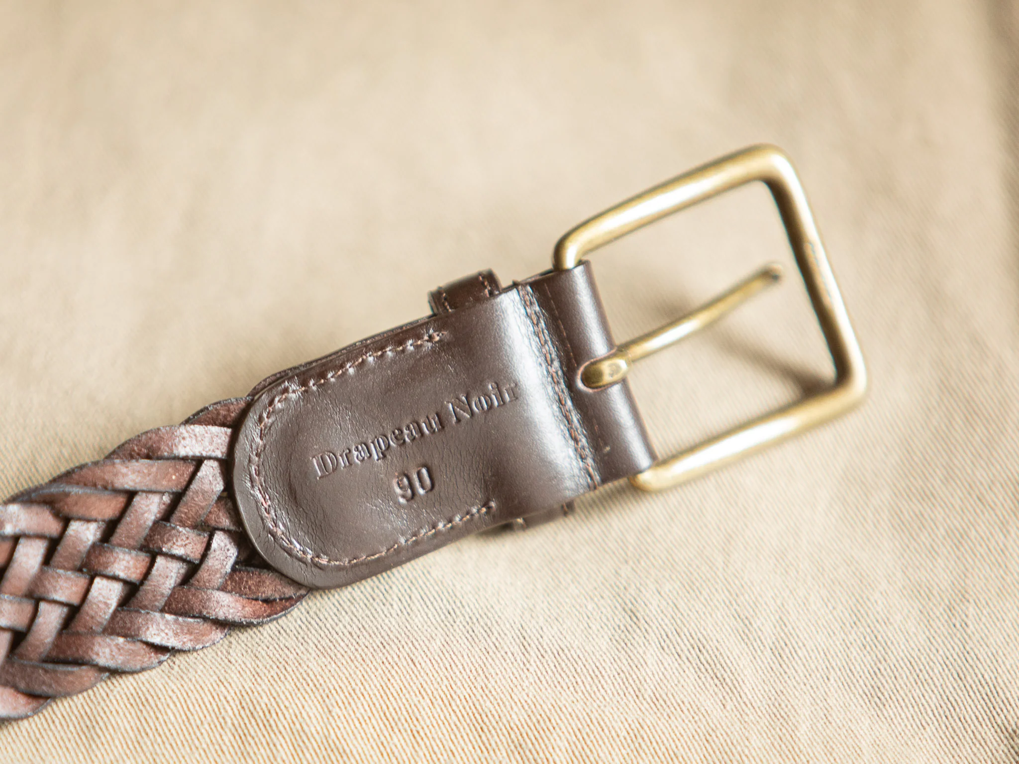 Ceinture Cuir Tressée Tabac - Image 8