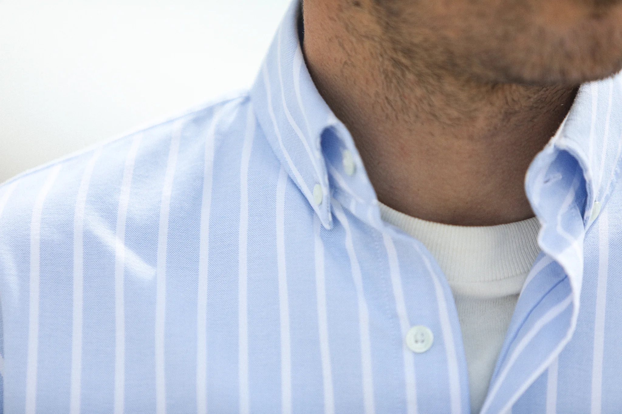 Chemise Homme Ample Oxford Rayée Bleu - Modern Fit - Image 8