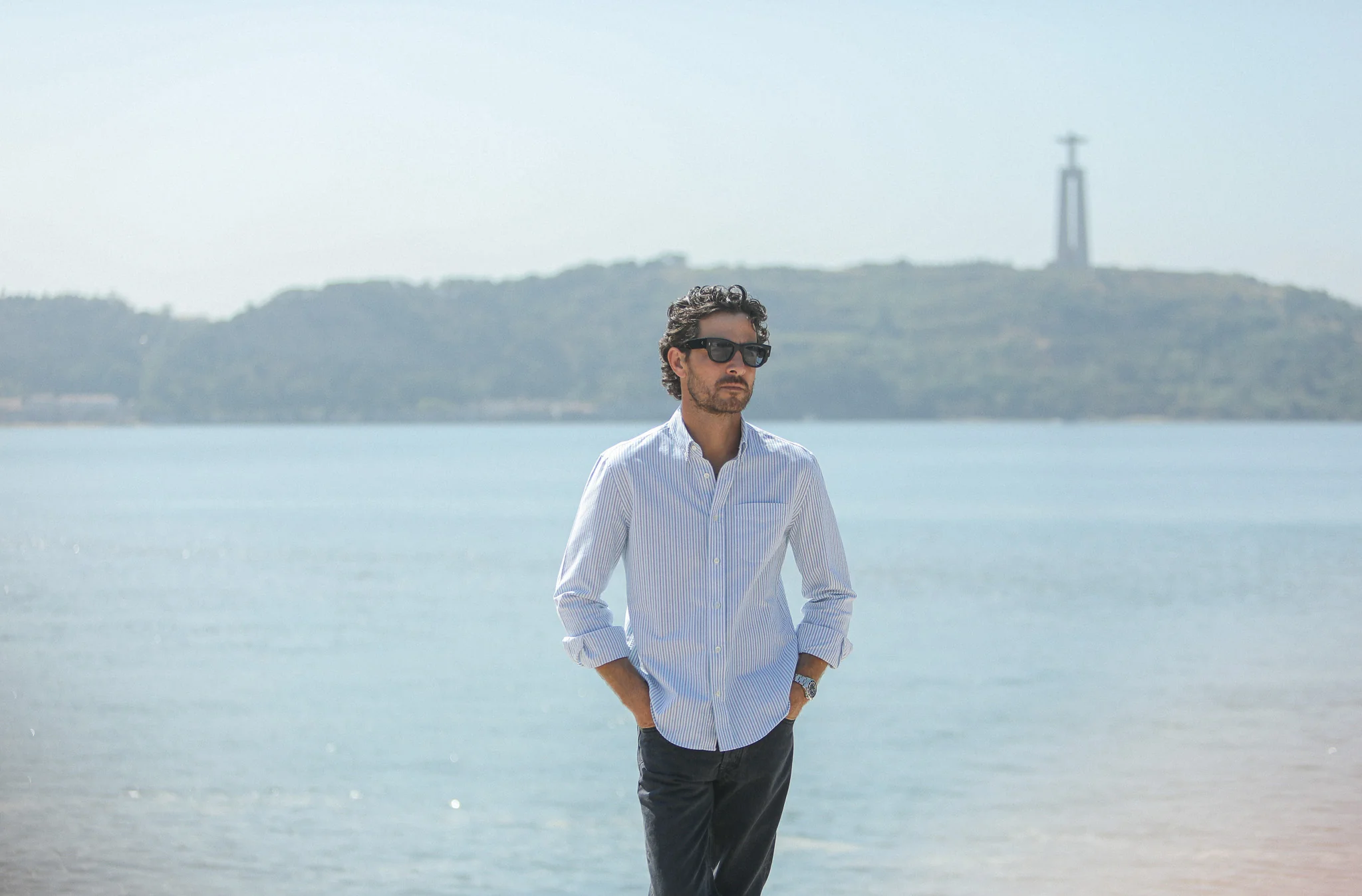 Chemise Oxford Rayures Blue & Green - Retro Fit - Image 11