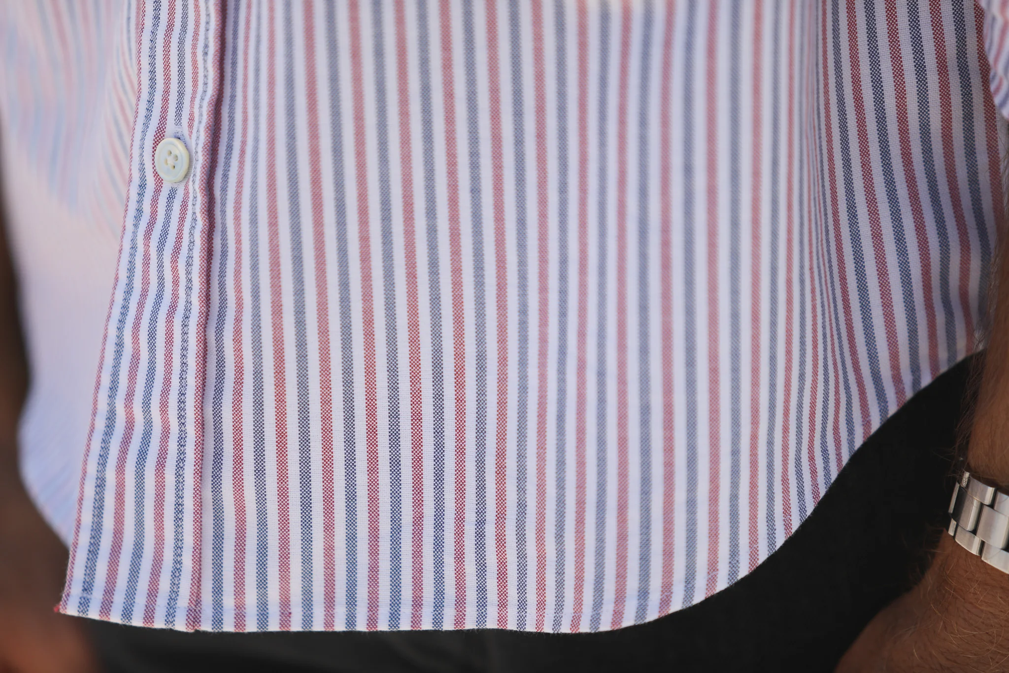 Chemise Oxford Rayures Blue & Red - Retro Fit - Image 7