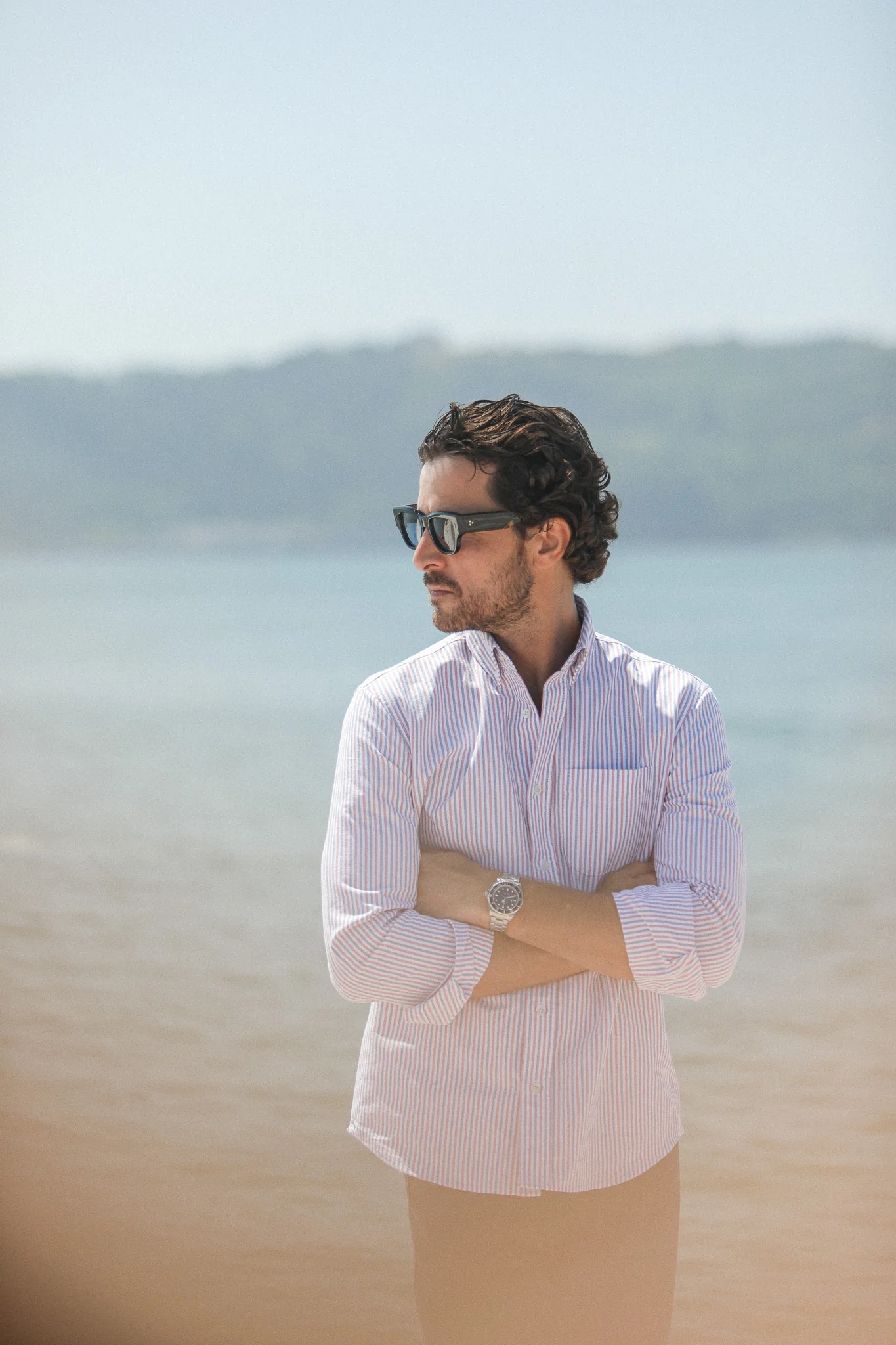 Chemise Oxford Rayures Blue & Red - Retro Fit - Image 9