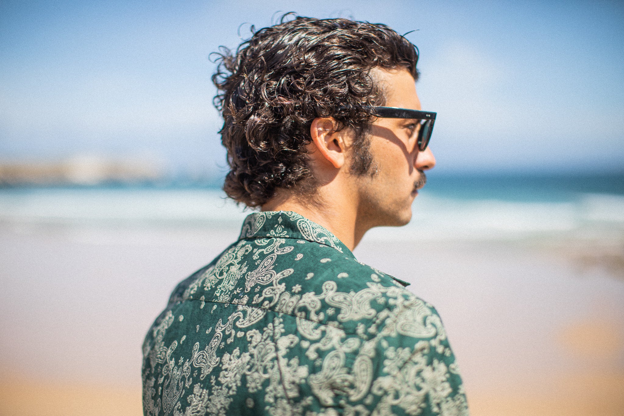 Chemise Camp Collar Bandana Vert - Image 10