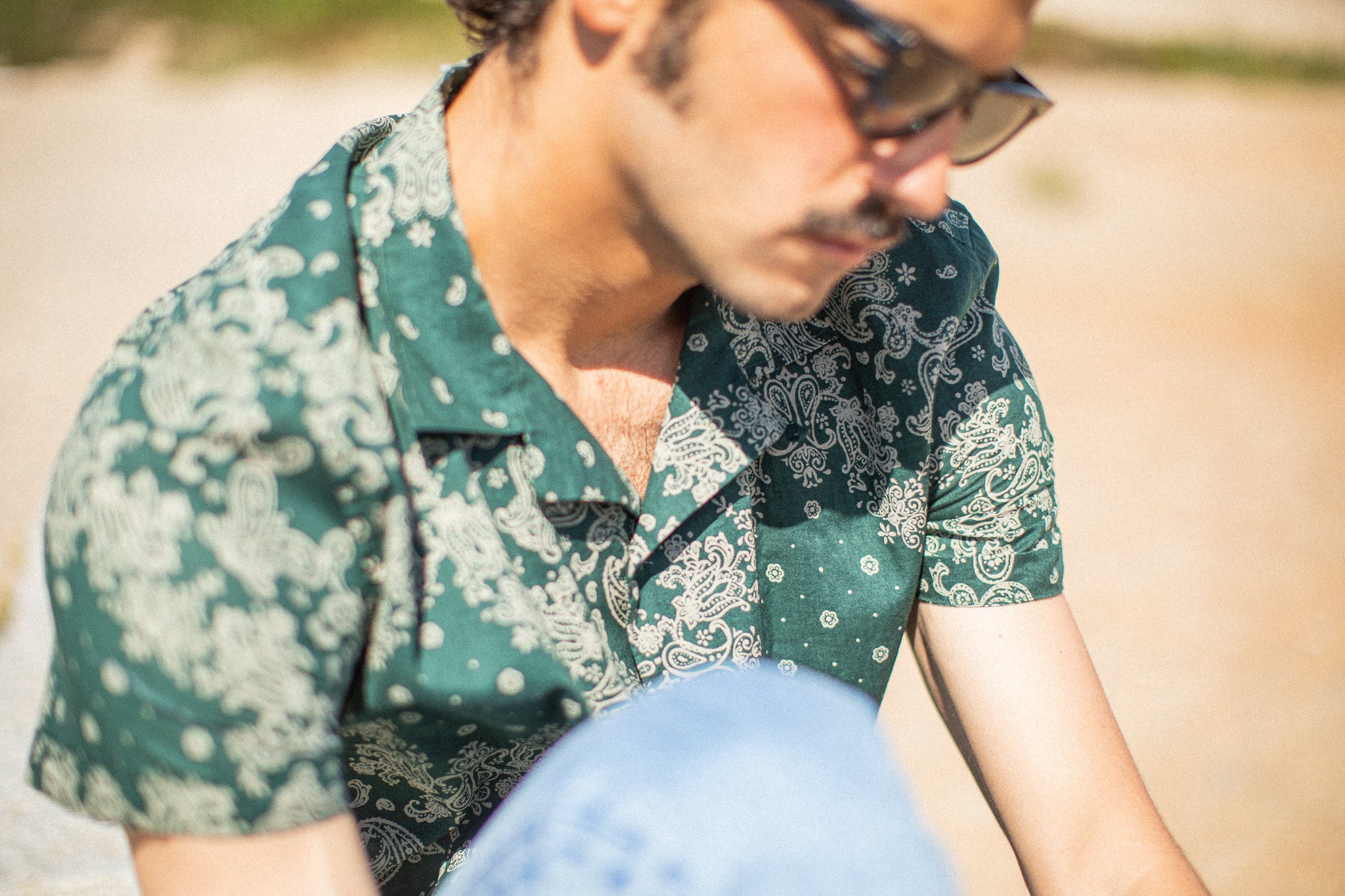 Chemise Camp Collar Bandana Vert - Image 3