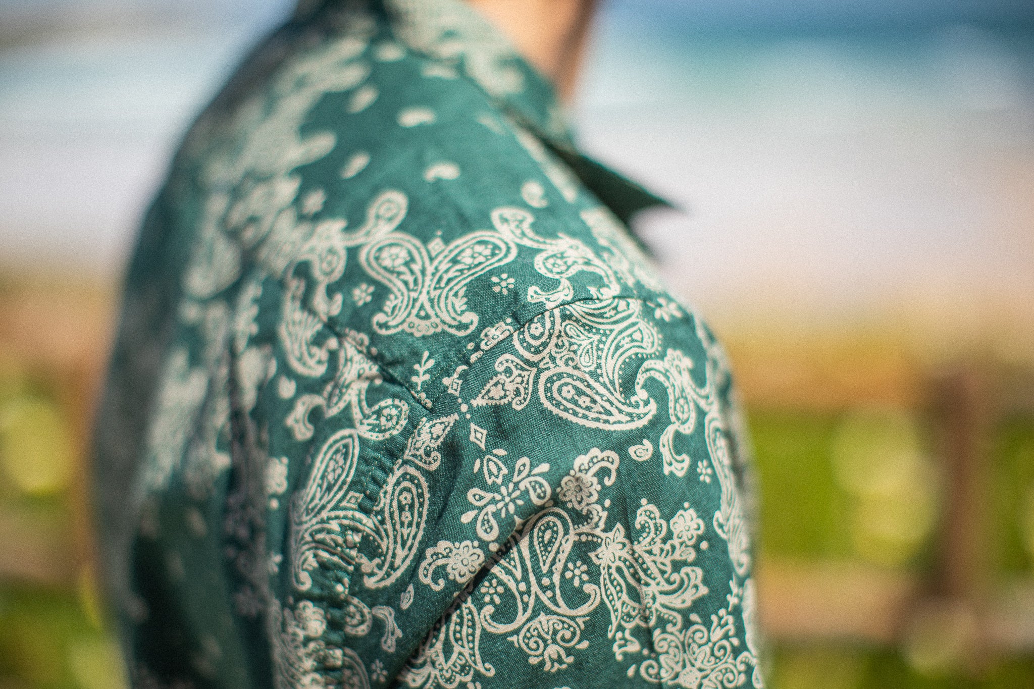 Chemise Camp Collar Bandana Vert - Image 6