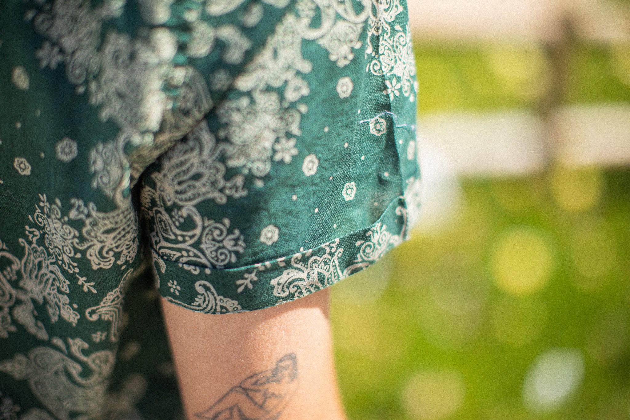 Chemise Camp Collar Bandana Vert - Image 7
