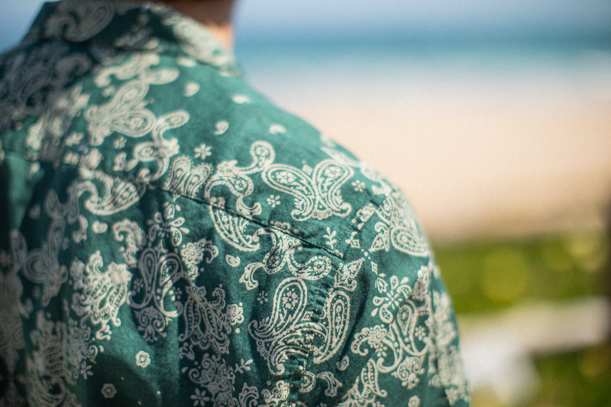 Chemise Camp Collar Bandana Vert - Image 8