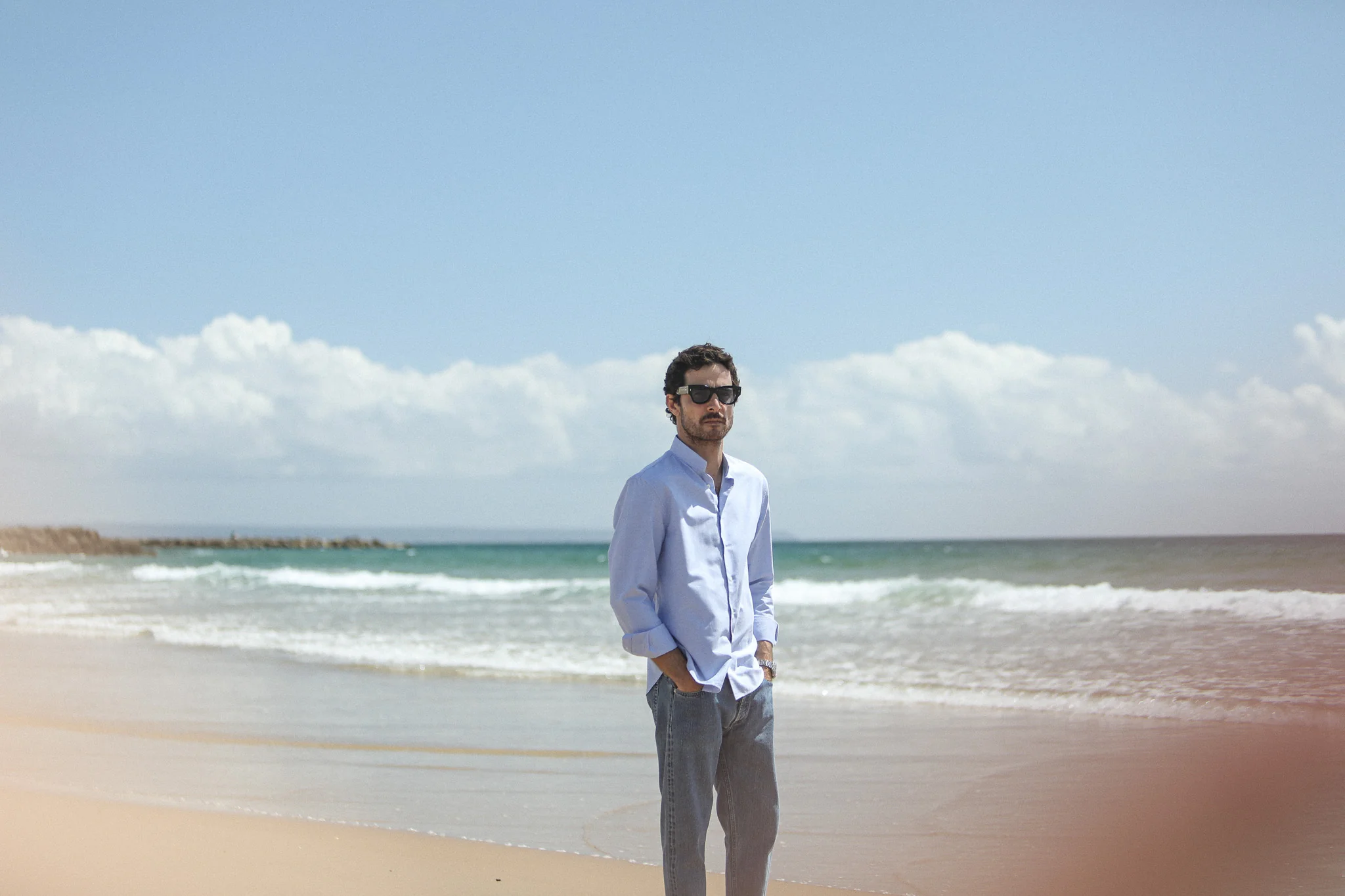 Chemise Oxford Bleu - Col Tailleur - Image 10