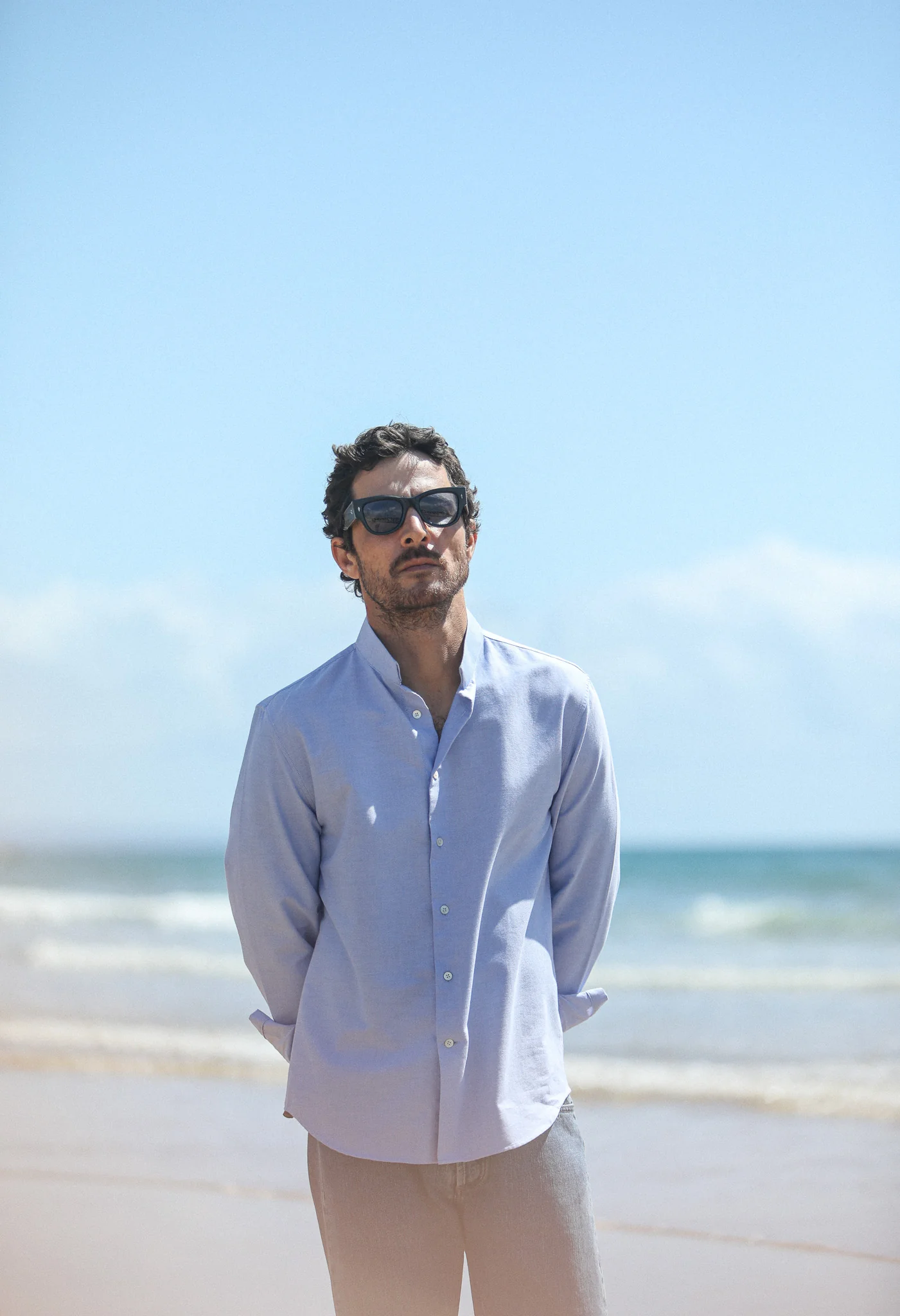 Chemise Oxford Bleu - Col Tailleur - Image 4