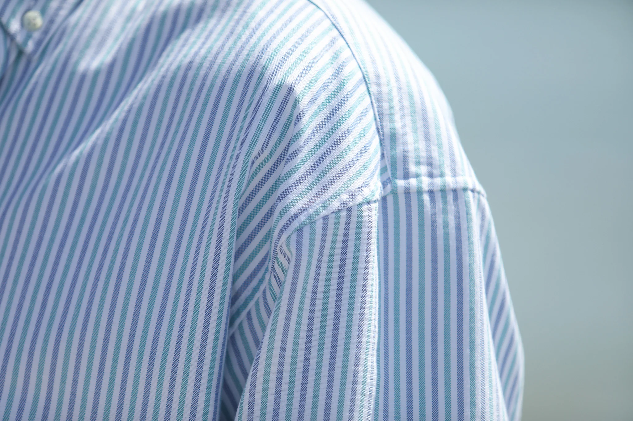 Chemise Oxford Stripes Green-Blue - Modern Fit - Image 7