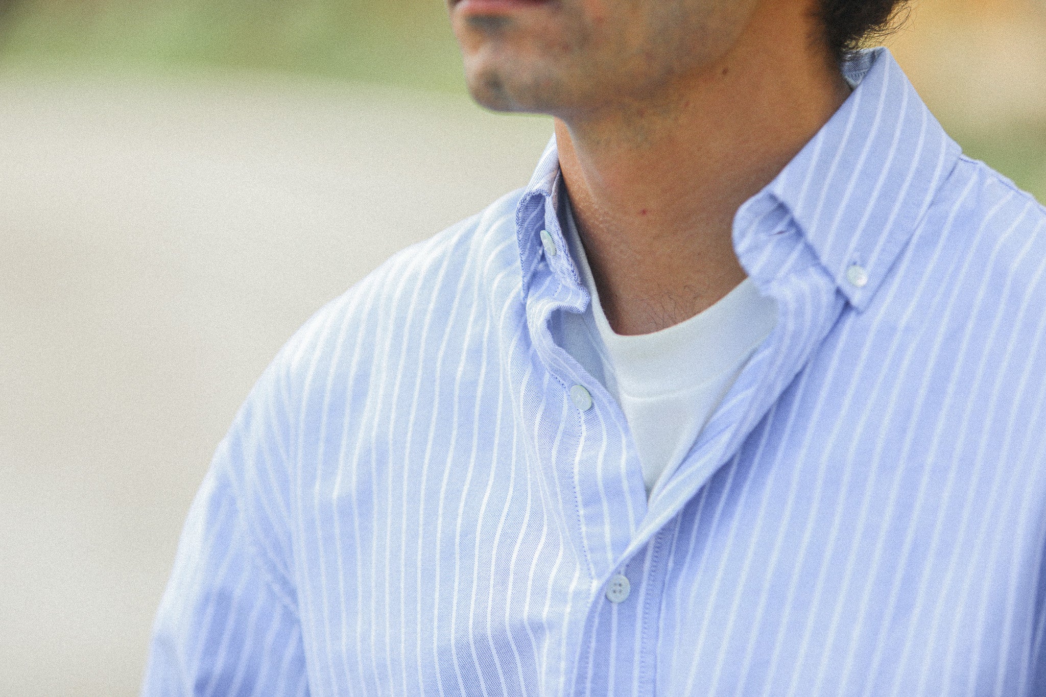 Chemise Oxford Rayures Larges Bleue - Modern Fit - Image 8