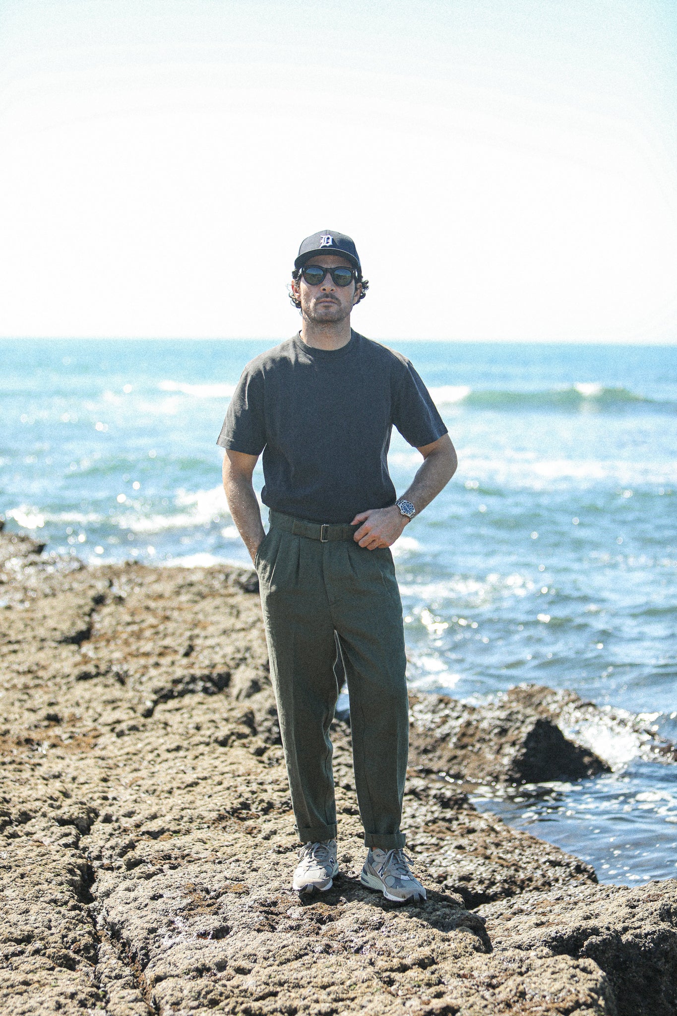 Chino Militaire Double Pince Lin Khaki - Comfort Fit