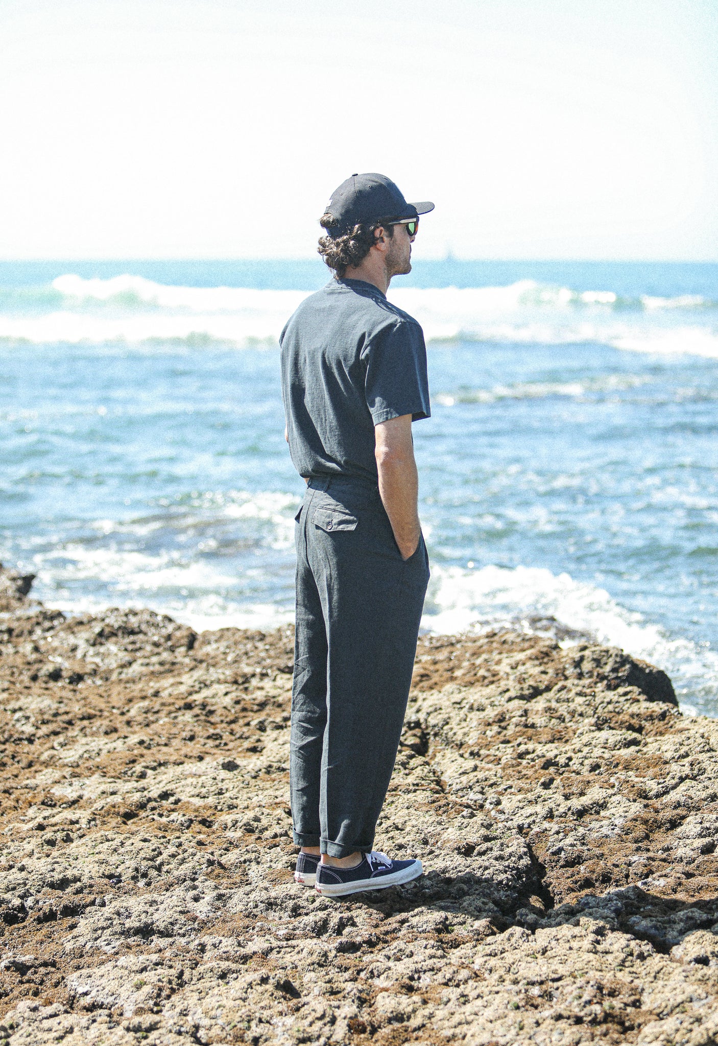 Chino Militaire Double Pince Lin Navy - Comfort Fit - Image 9