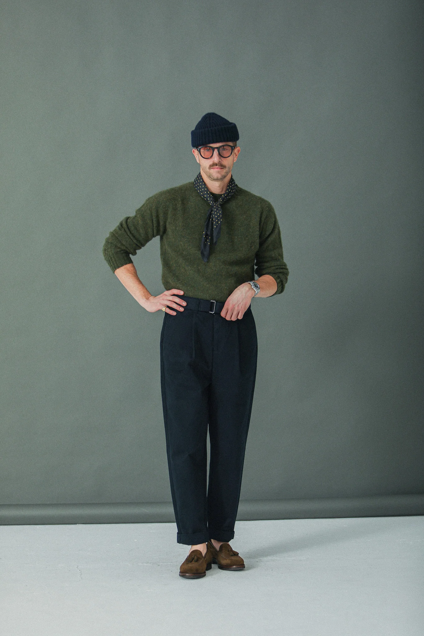 Chino Militaire Pince Simple Navy - Comfort Fit - Image 4