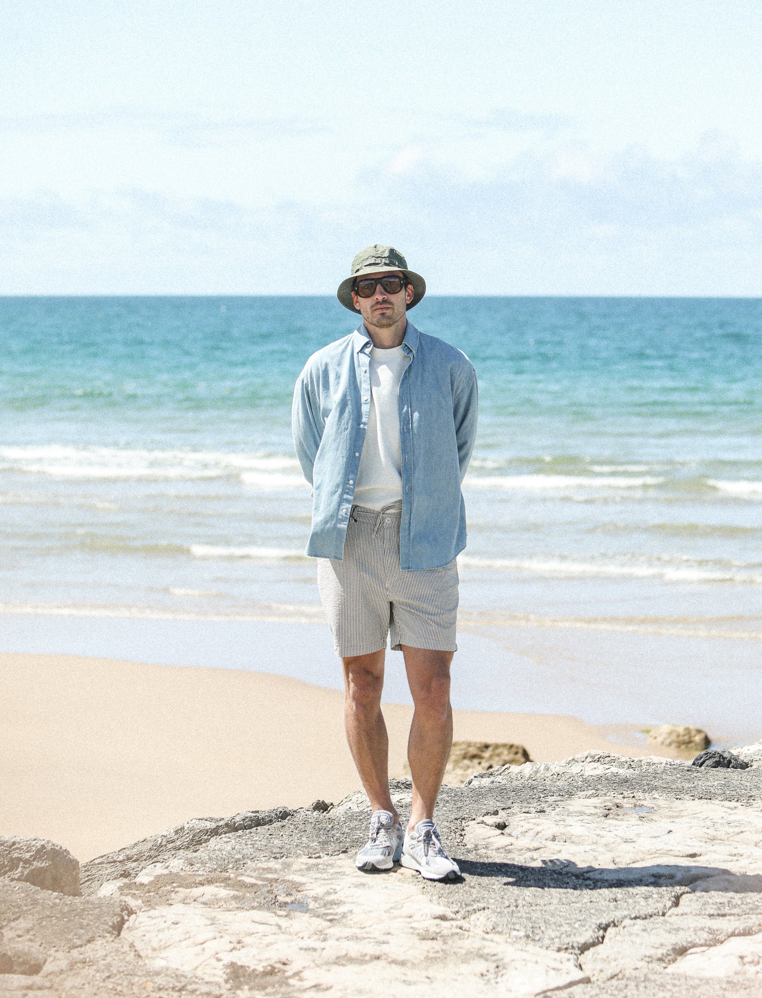 City Short - Seersucker Bleu Creme - Image 4