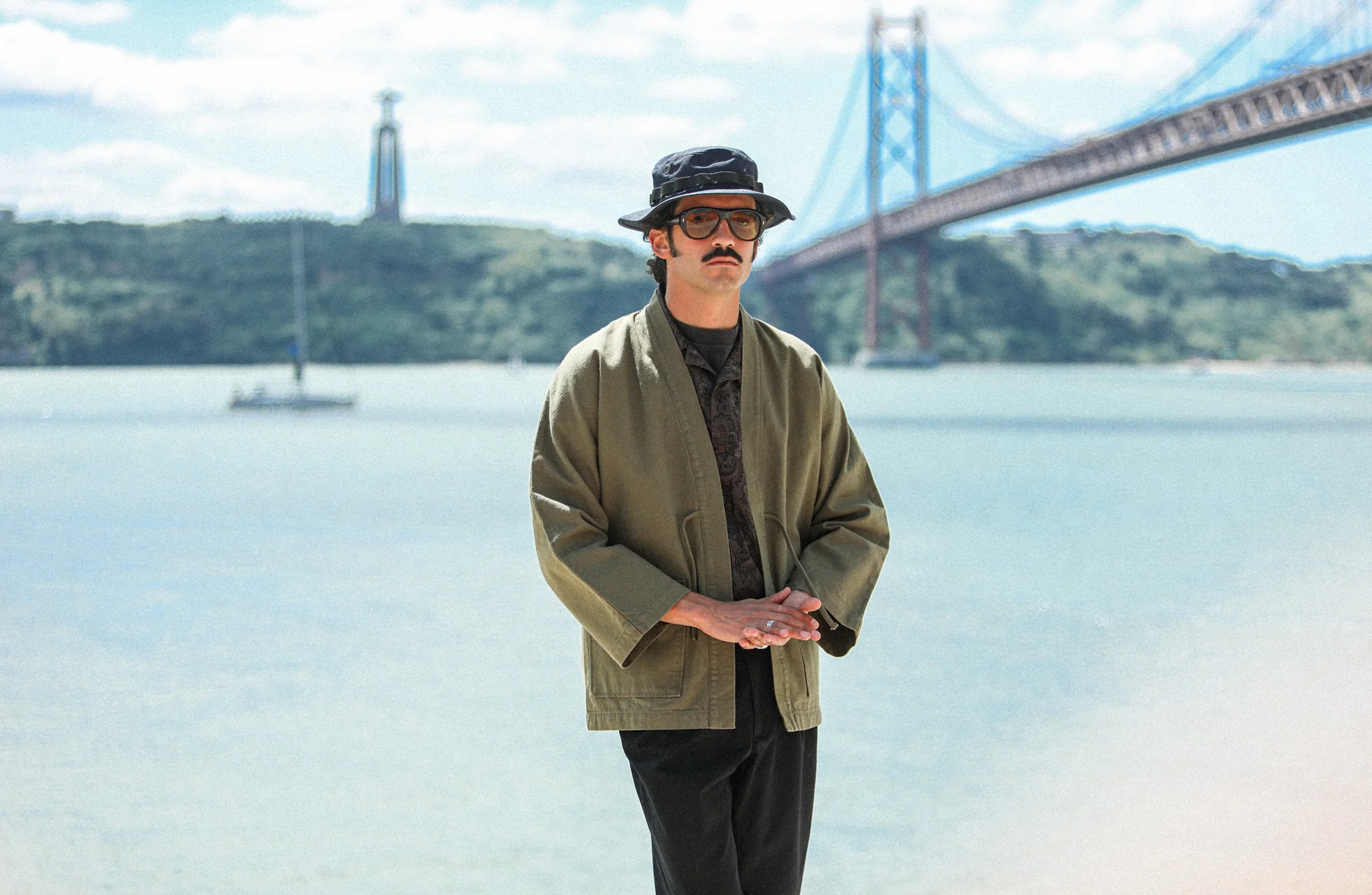 Veste Kimono Canvas Japonais Khaki - Image 11