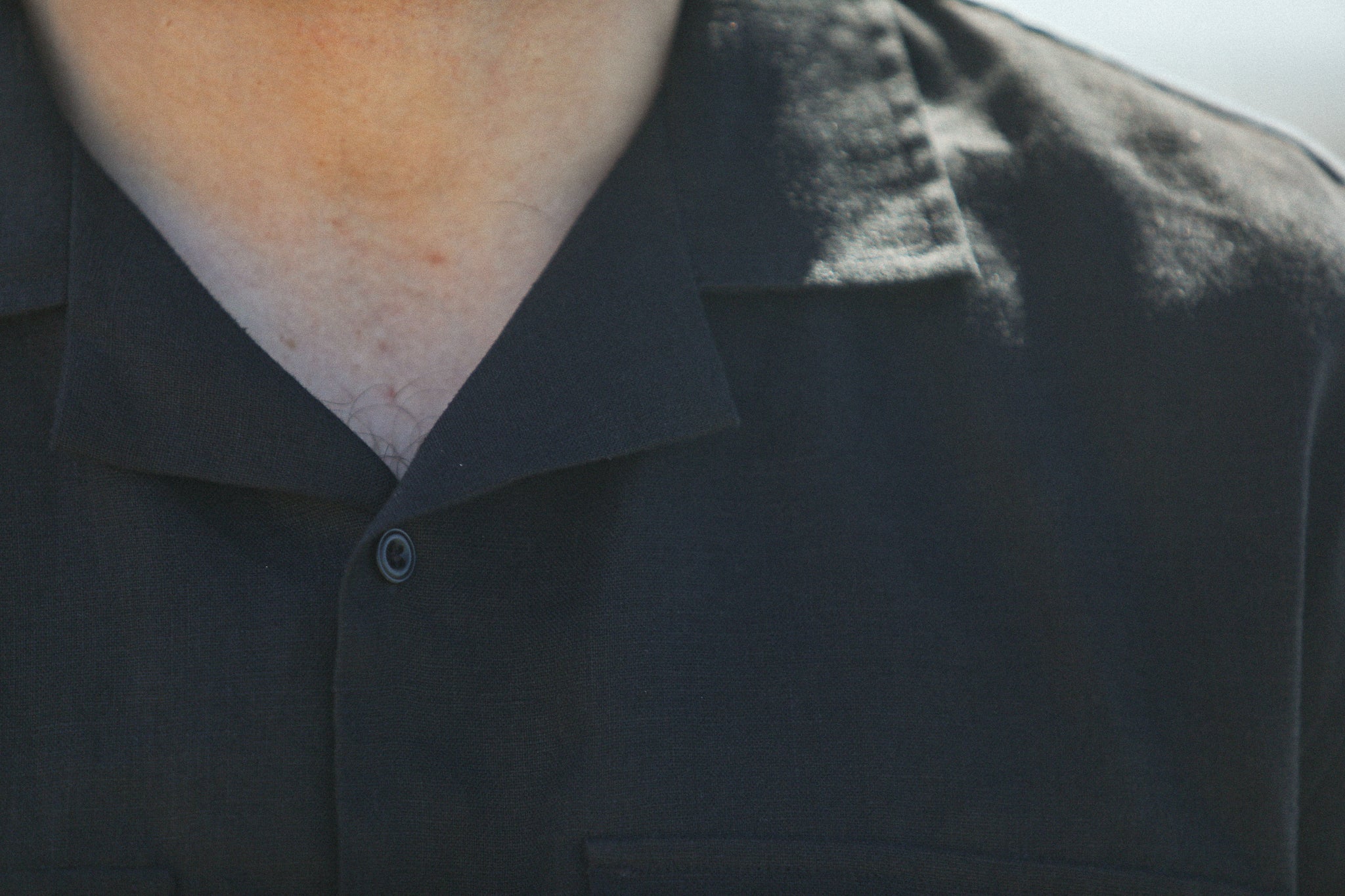 Military Camp Collar Lin Noir - Image 6