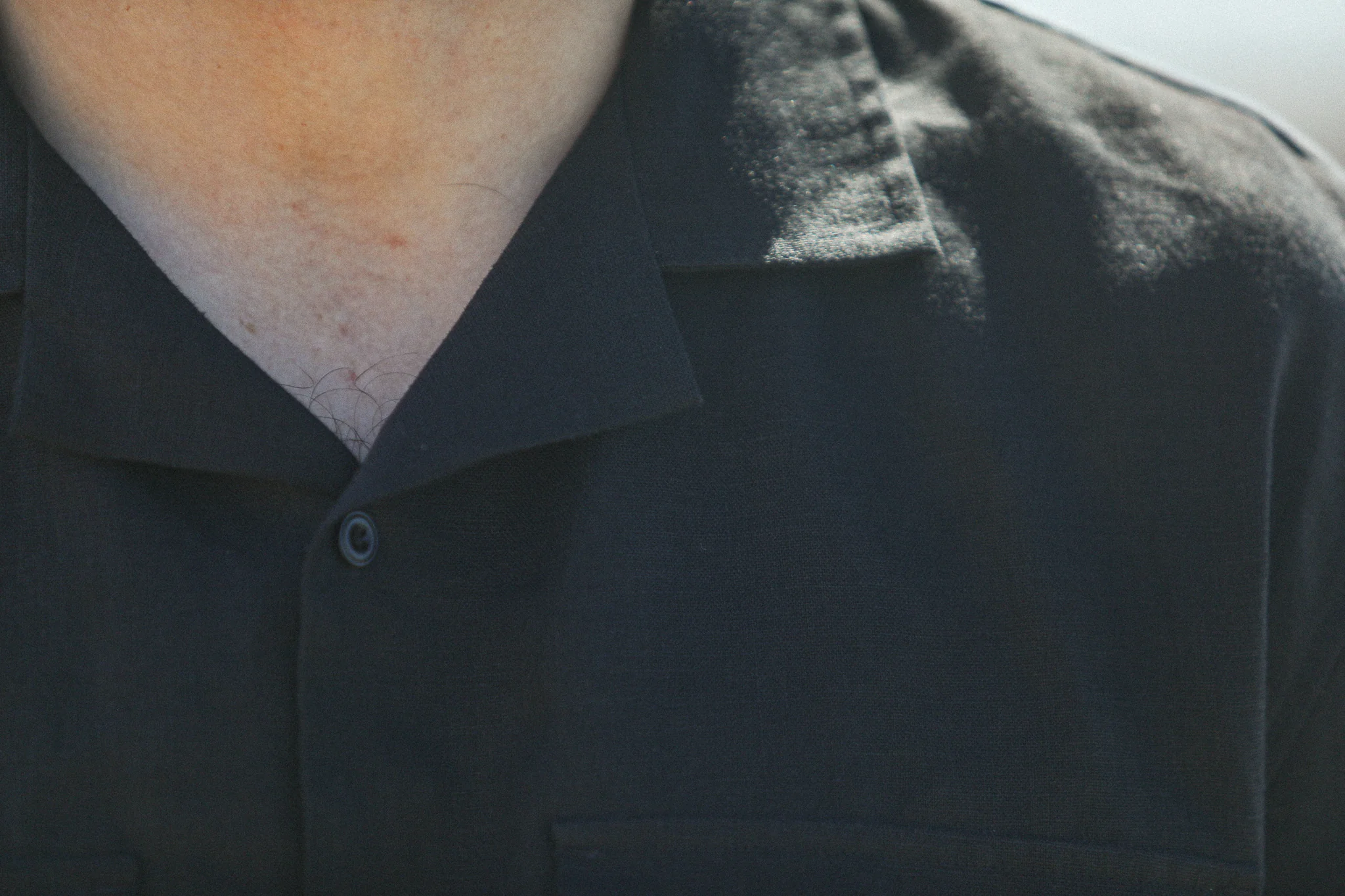 Military Camp Collar Lin Noir - Image 7