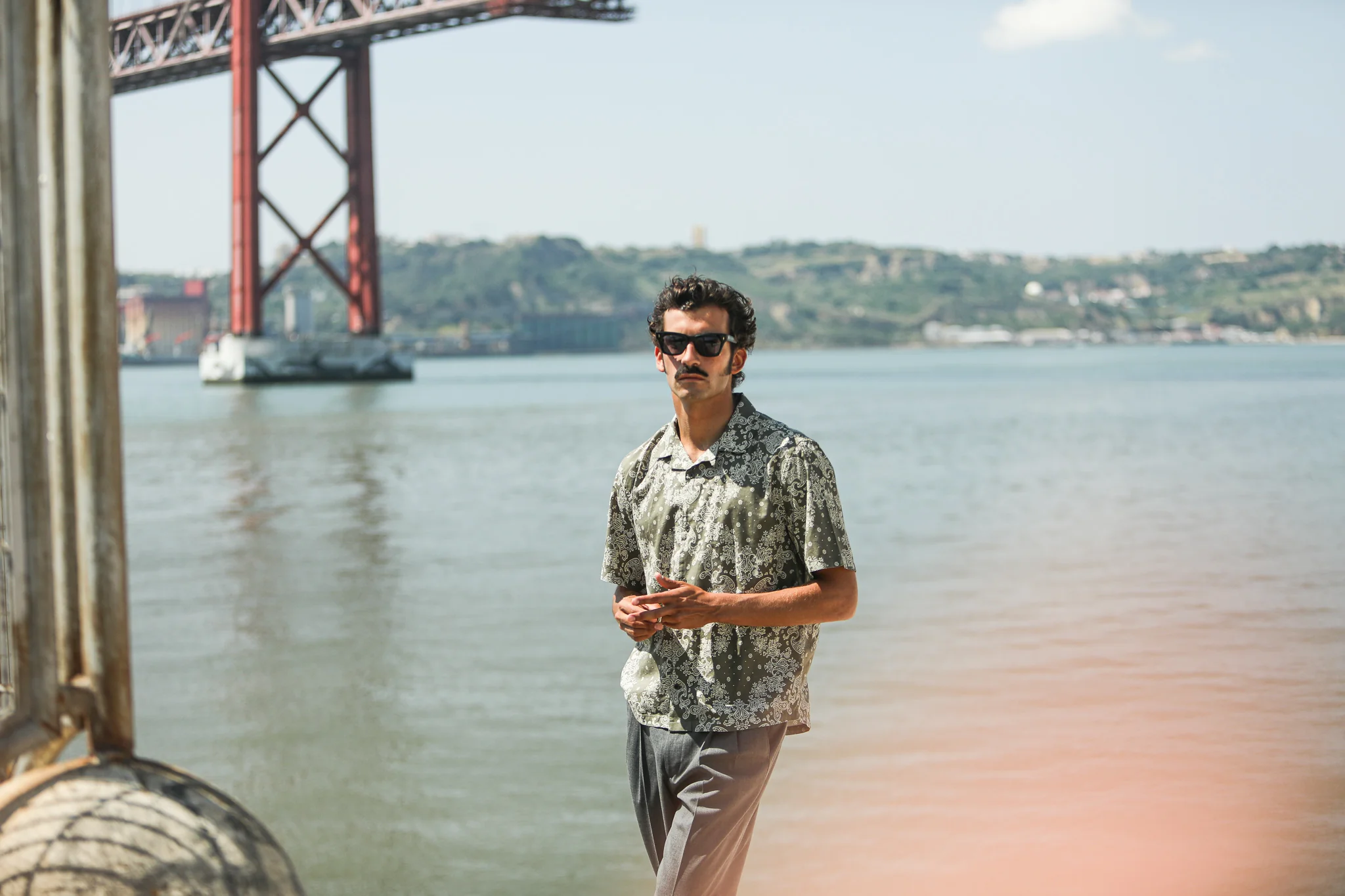 Chemise Camp Collar Bandana Khaki - Image 10