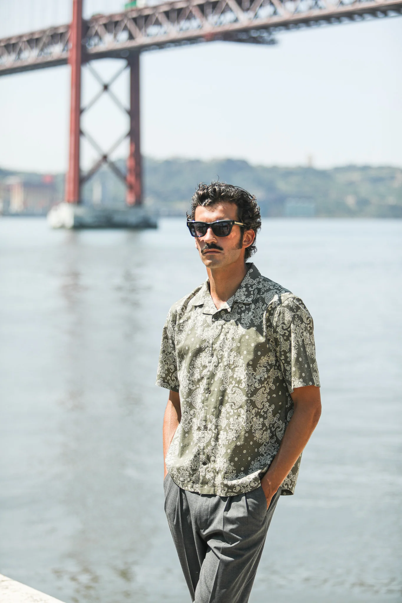 Chemise Camp Collar Bandana Khaki - Image 9