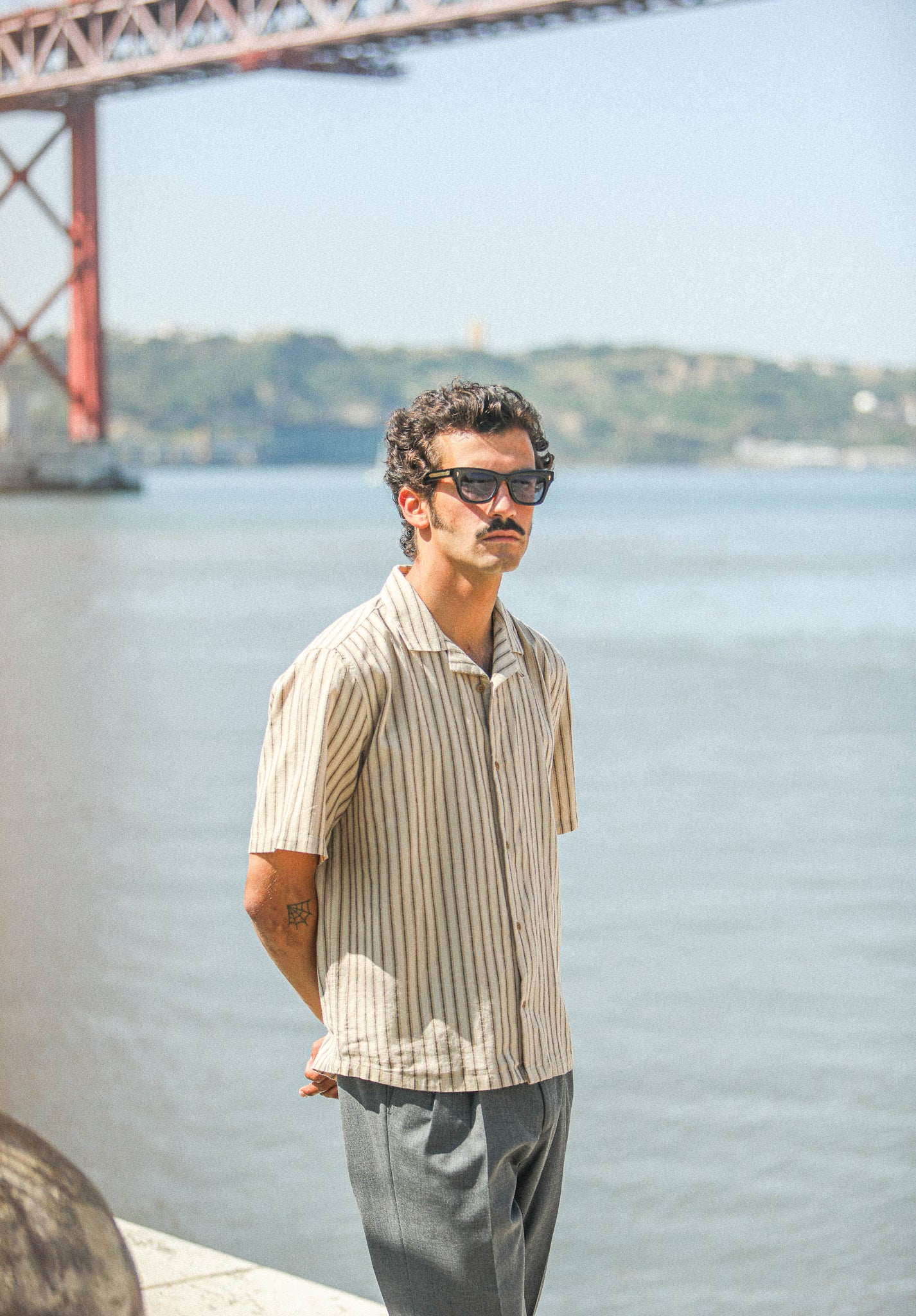 Modern Camp Collar Japanese Linen Beige
