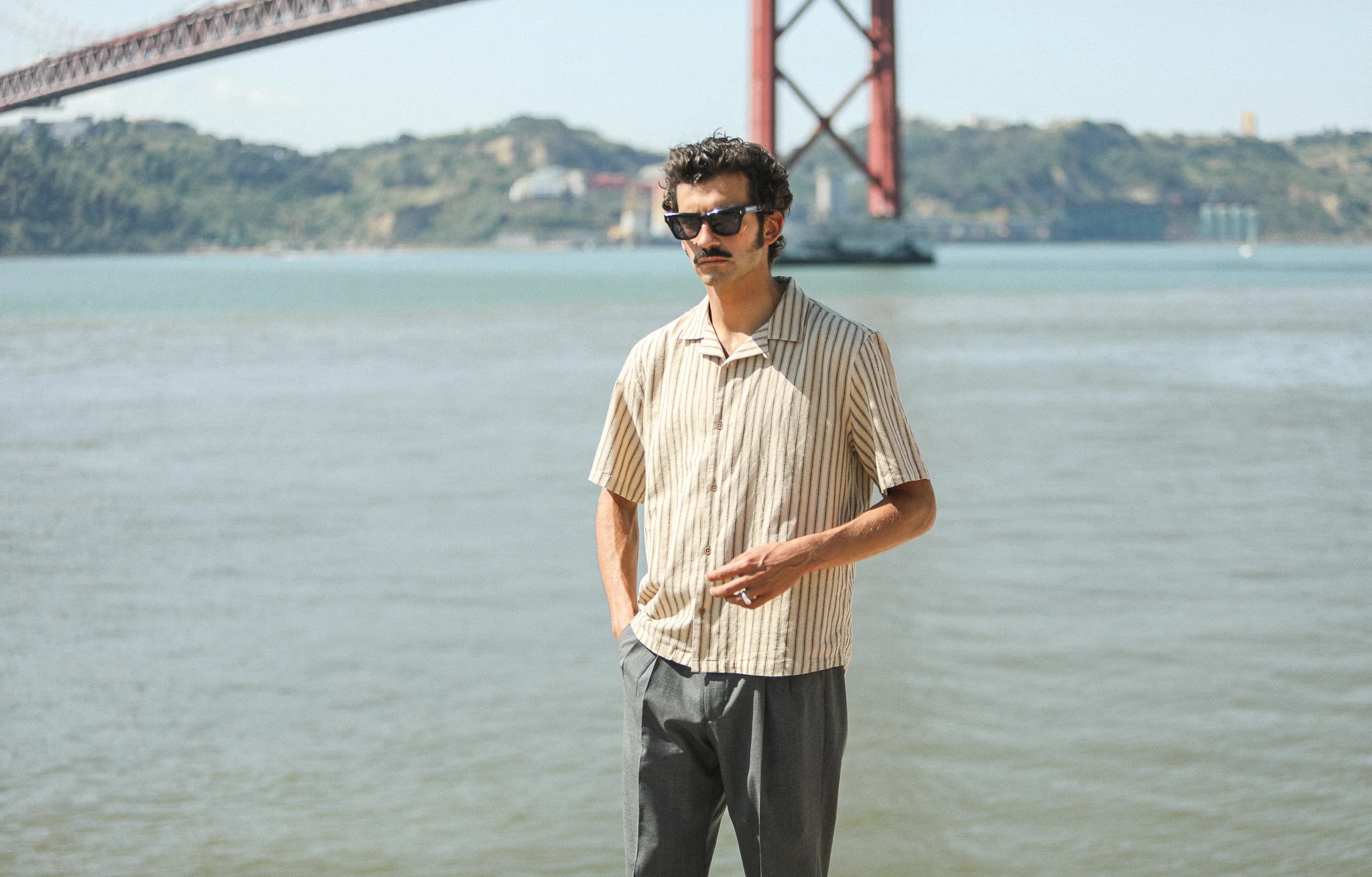 Modern Camp Collar Japanese Linen Beige - Image 10