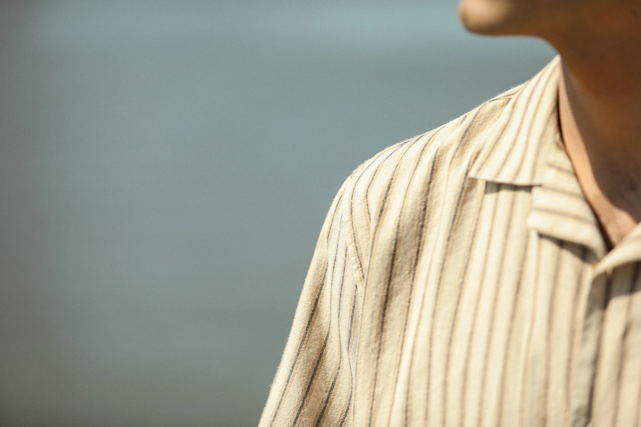 Modern Camp Collar Japanese Linen Beige - Image 7